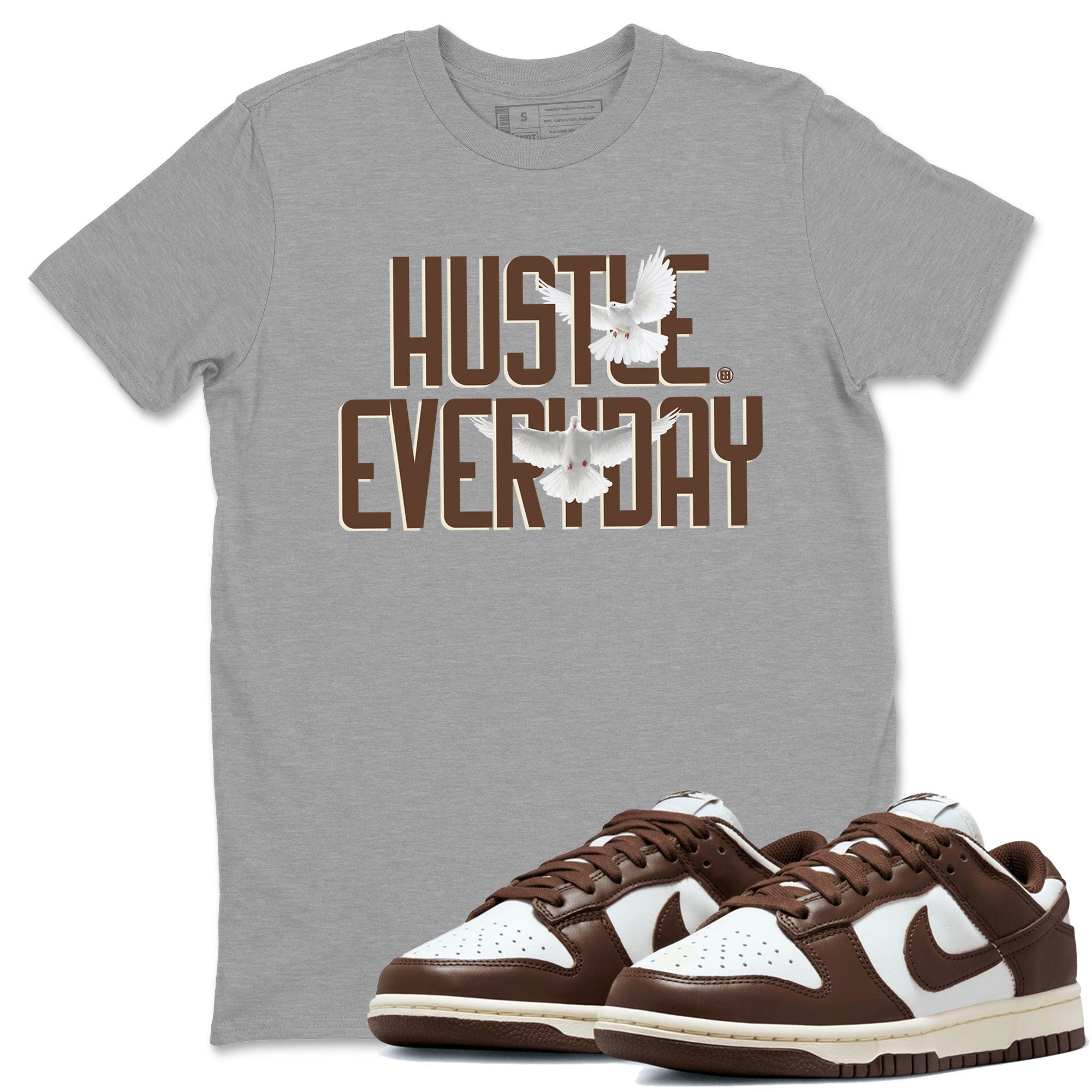 Dunk Low WMNS Cacao Wow sneaker sneaker shirt to match jordans Daily Hustle sneaker match tees Dunk Cacao Wow Drip Gear Zones Short Sleeve Unisex Cotton Sneaker Matching T-Shirt Heather Grey 1 T-Shirt