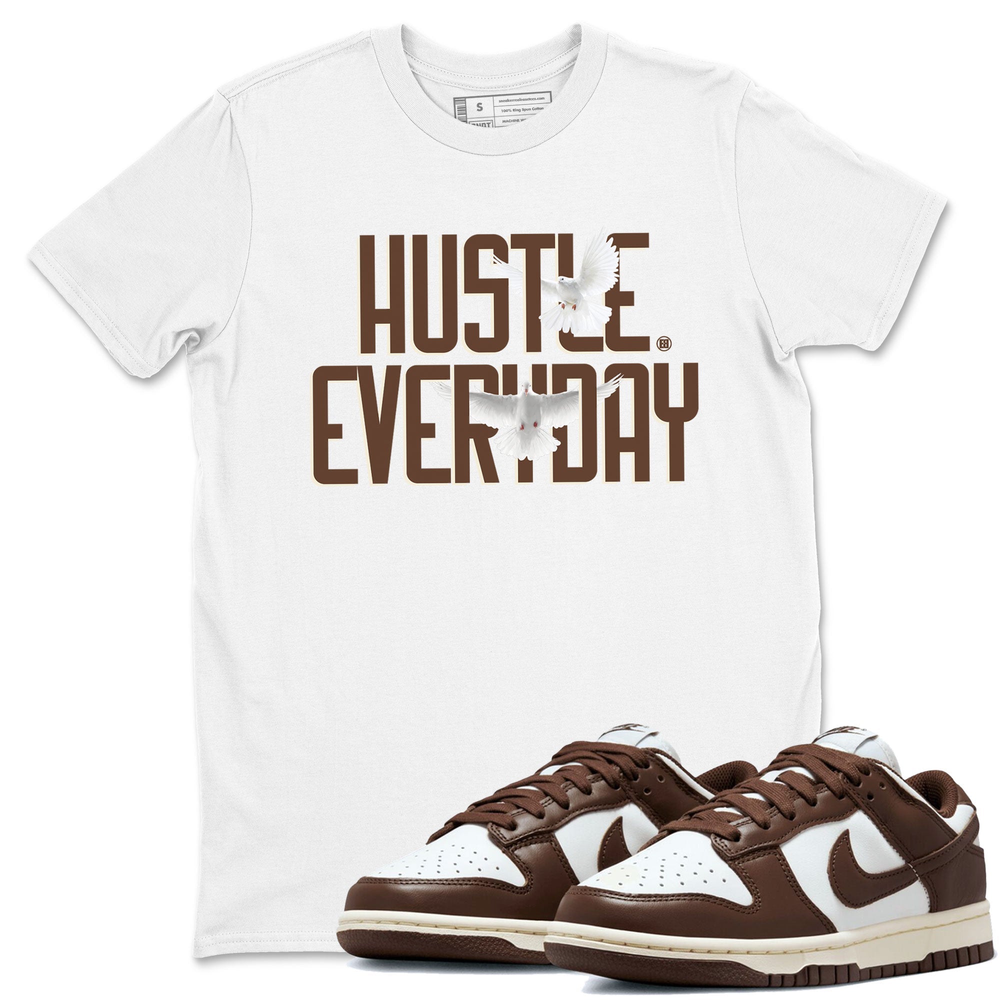 Dunk Low WMNS Cacao Wow sneaker shirt to match jordans Daily Hustle sneaker tees Dunk Cacao Wow Drip Gear Zone Crew Neck Unisex Cotton Sneaker T-Shirt White 1 T-Shirt