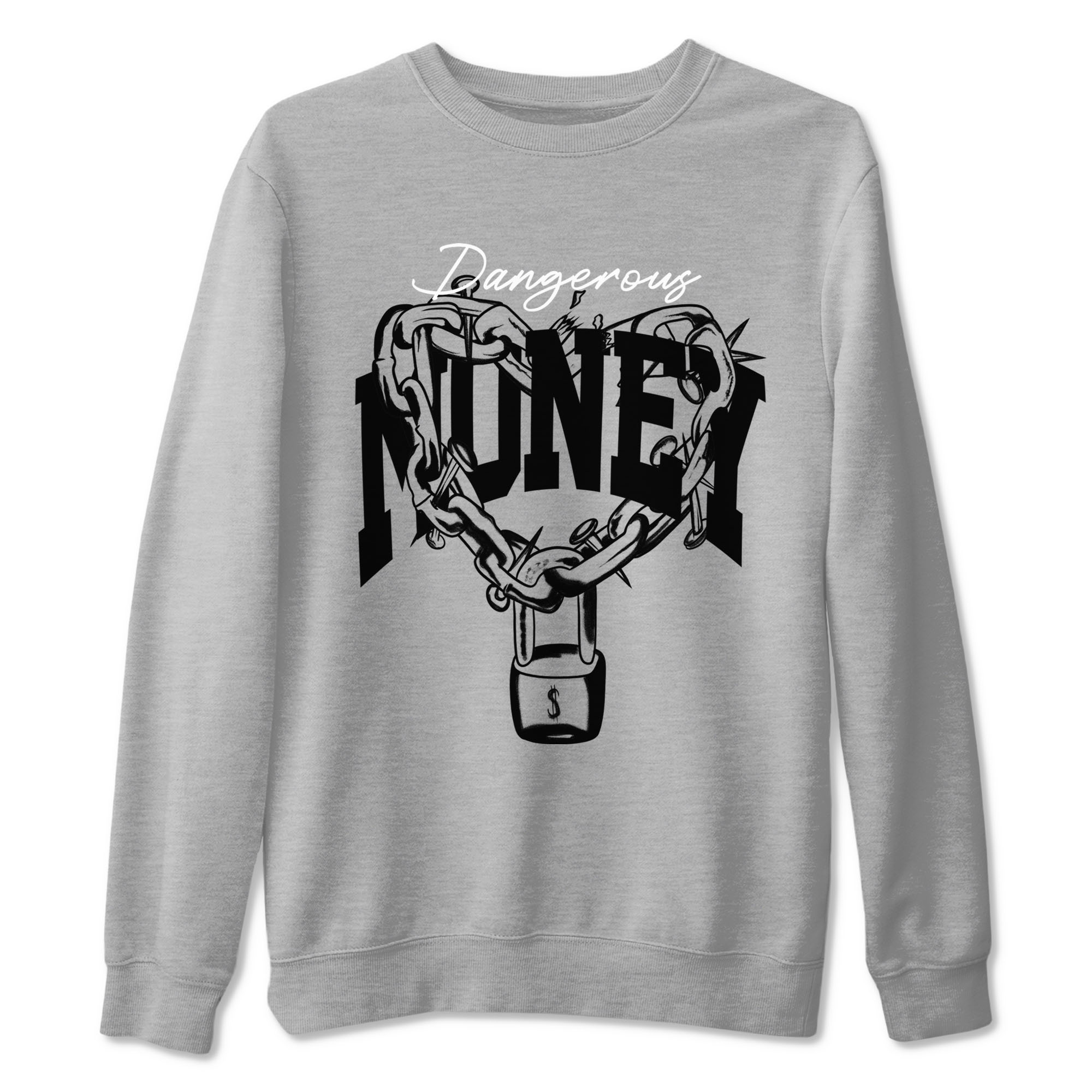 Air Jordan 1 panda shirt to match jordans Dangerous Money sneaker tees 1s Black White Drip Gear Zone Streetwear unisex cotton Heather Grey 2 crew neck shirt
