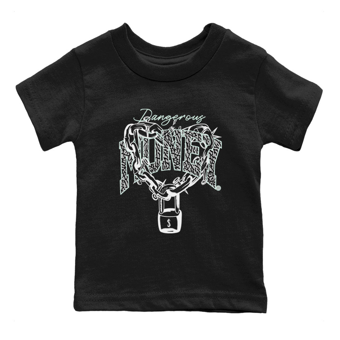 3s Green Glow shirt to match jordans Dangerous Money sneaker tees Air Jordan 3 Retro Green Glow Drip Gear Zone baby toddler Black 2 cotton Shirt
