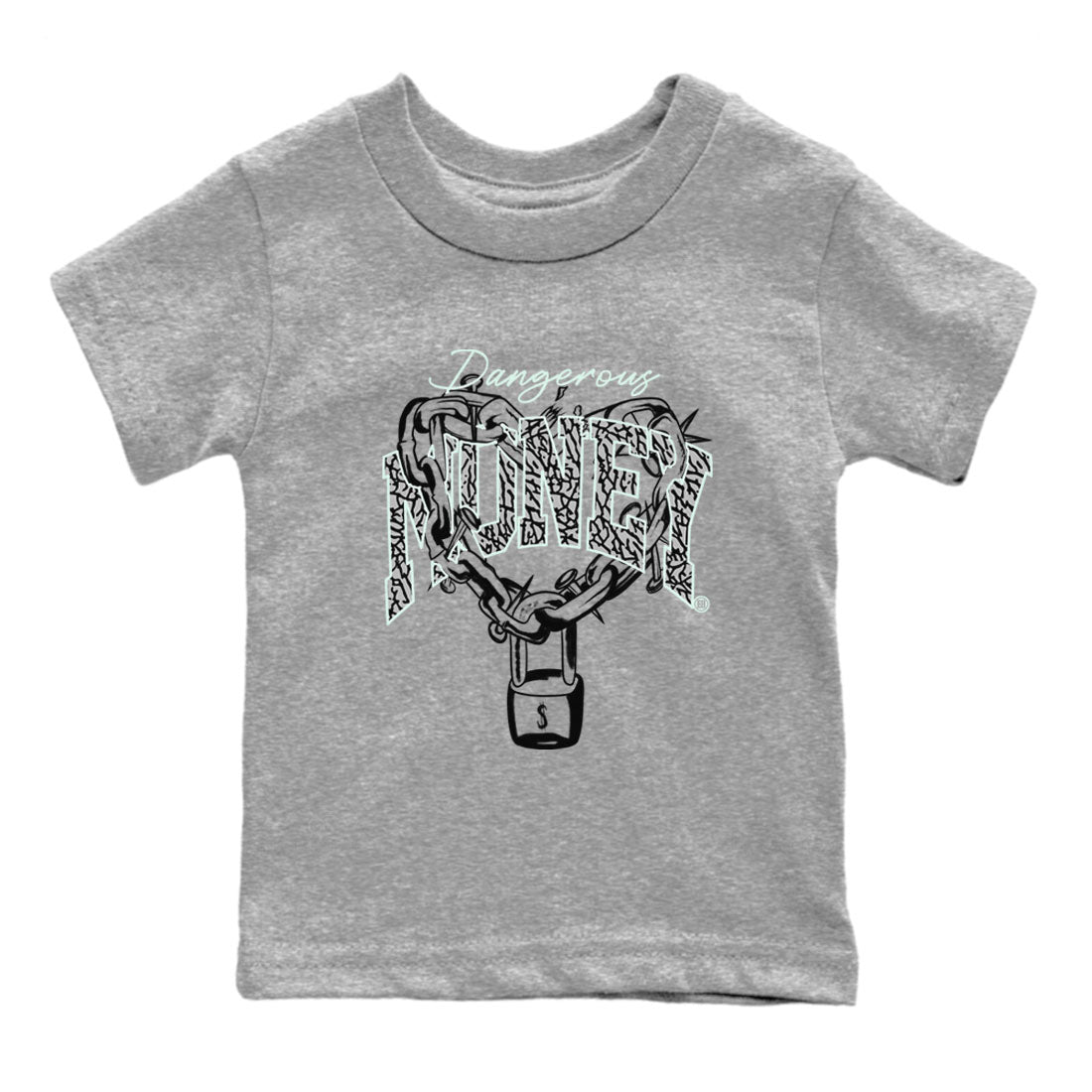 3s Green Glow shirt to match jordans Dangerous Money sneaker tees Air Jordan 3 Retro Green Glow Drip Gear Zone baby toddler Heather Grey 2 cotton Shirt