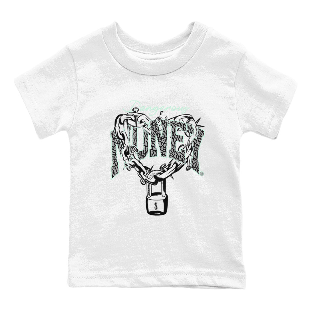 3s Green Glow shirt to match jordans Dangerous Money sneaker tees Air Jordan 3 Retro Green Glow Drip Gear Zone baby toddler White 2 cotton Shirt