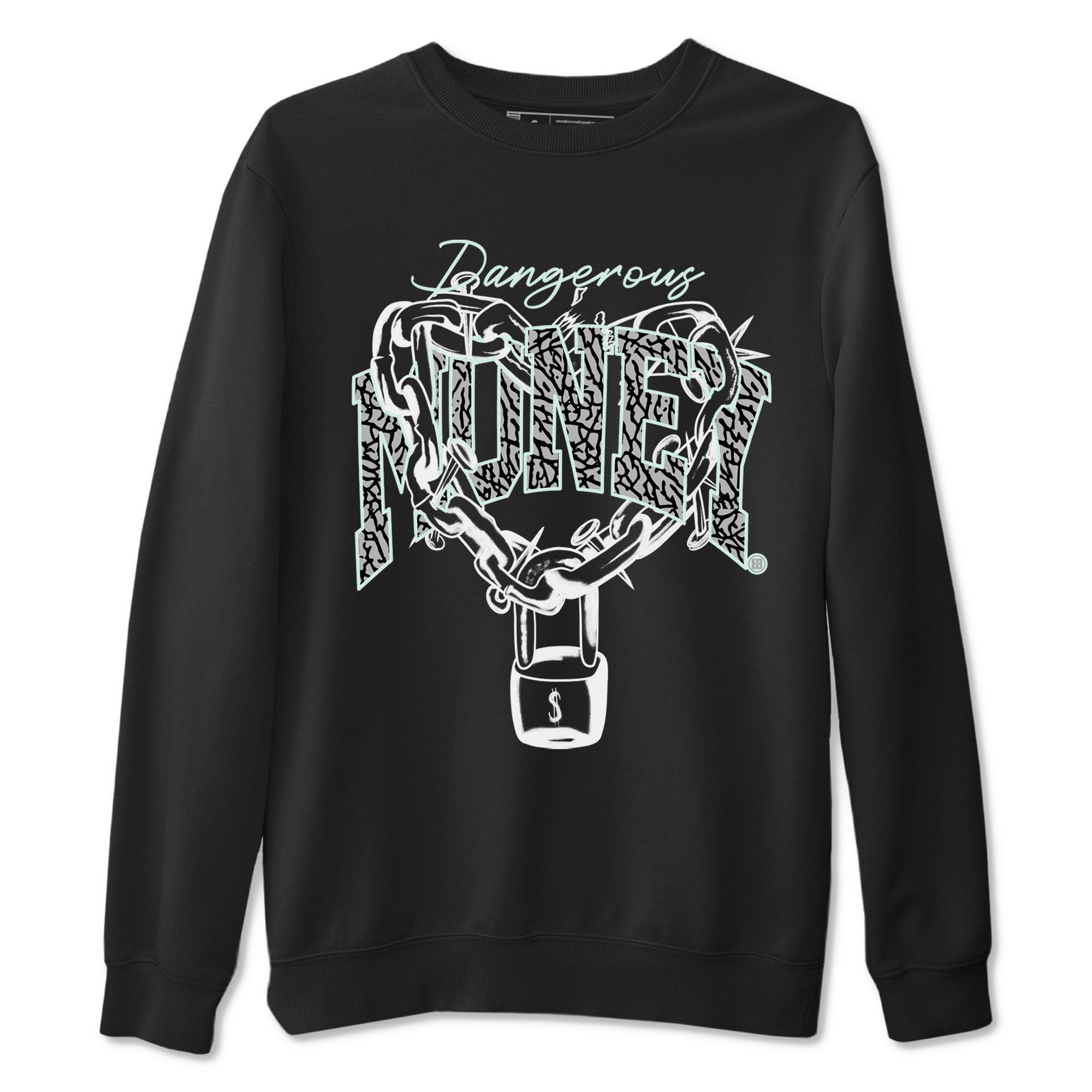 3s Green Glow shirt to match jordans Dangerous Money sneaker tees Air Jordan 3 Retro Green Glow Drip Gear Zone unisex cotton Black 2 crew neck shirt
