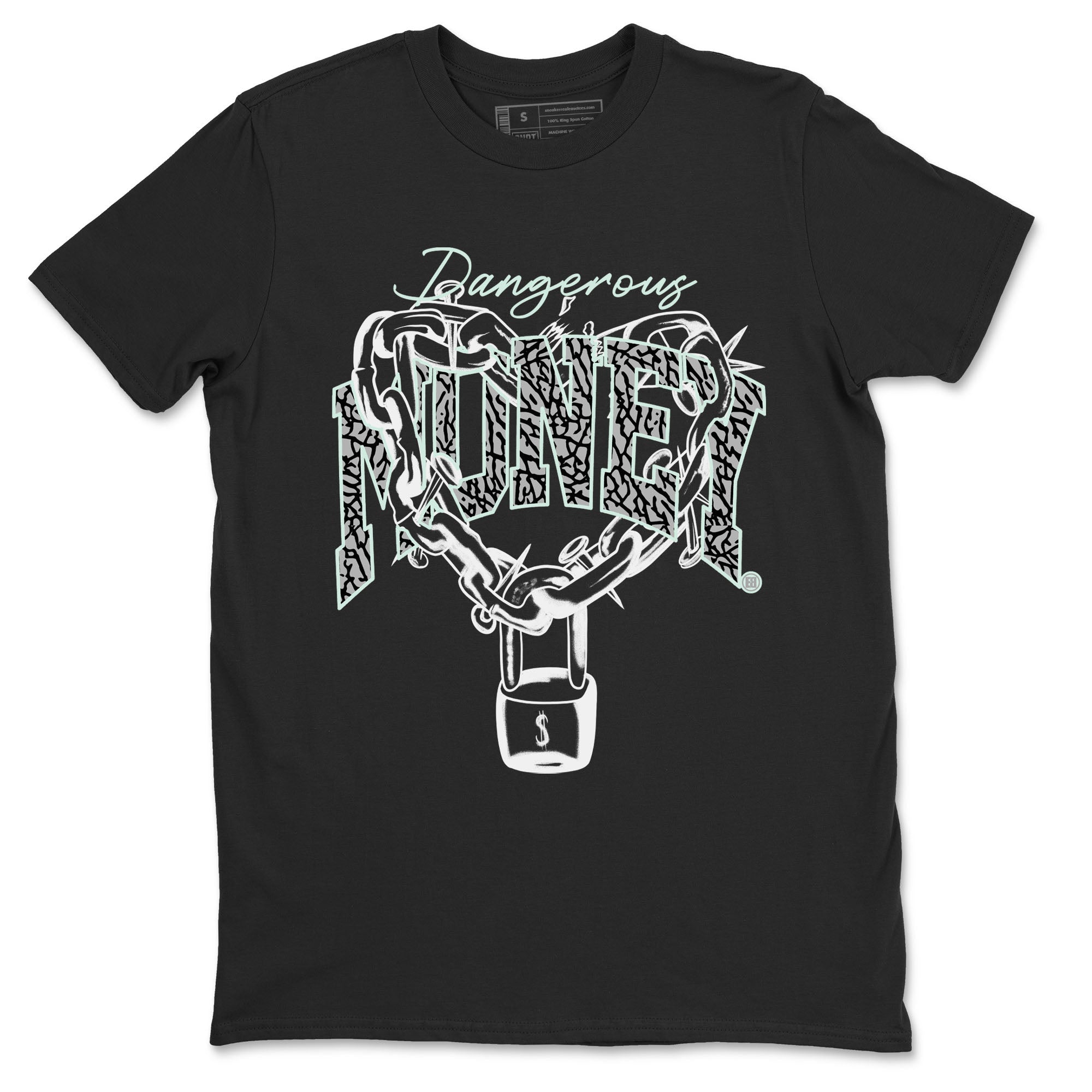 3s Green Glow shirt to match jordans Dangerous Money sneaker tees Air Jordan 3 Retro Green Glow Drip Gear Zone unisex cotton Black 2 crew neck shirt