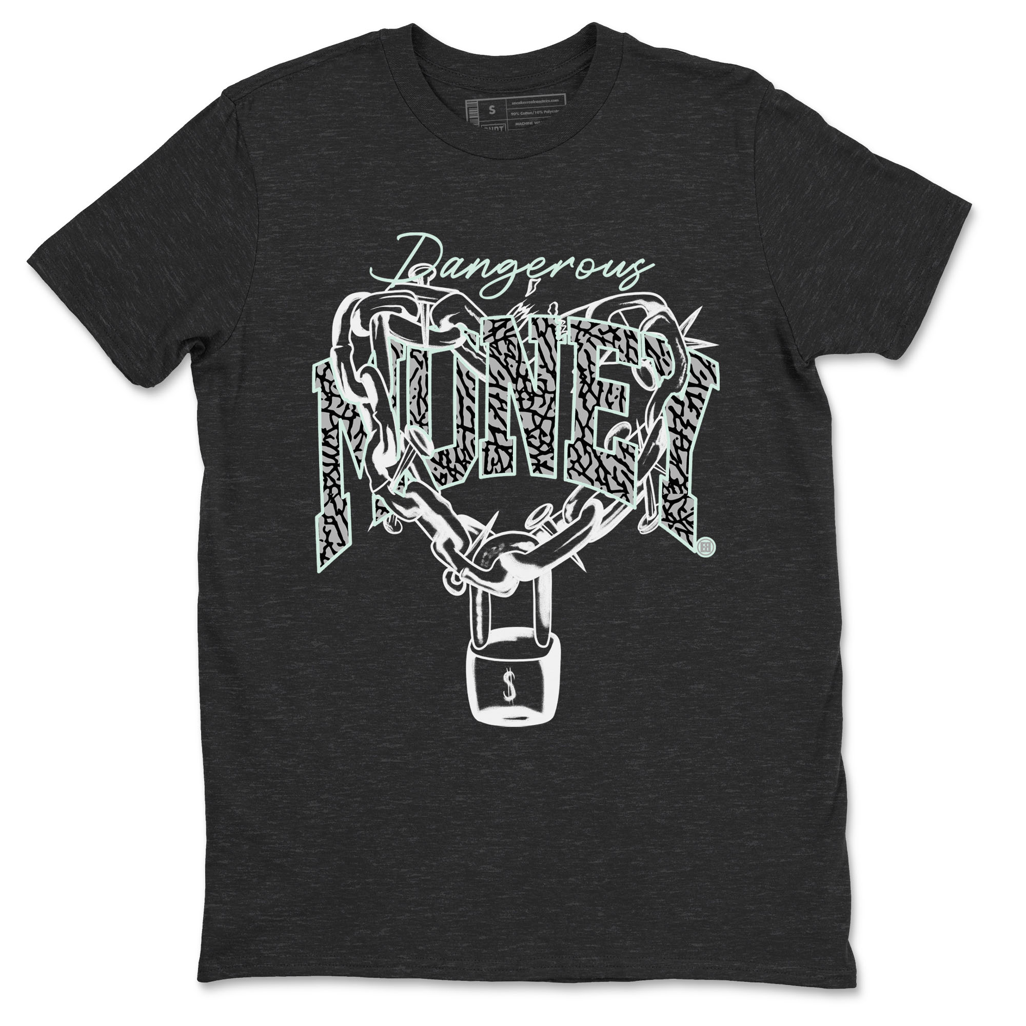 3s Green Glow shirt to match jordans Dangerous Money sneaker tees Air Jordan 3 Retro Green Glow Drip Gear Zone unisex cotton Charcoal Heather 2 crew neck shirt