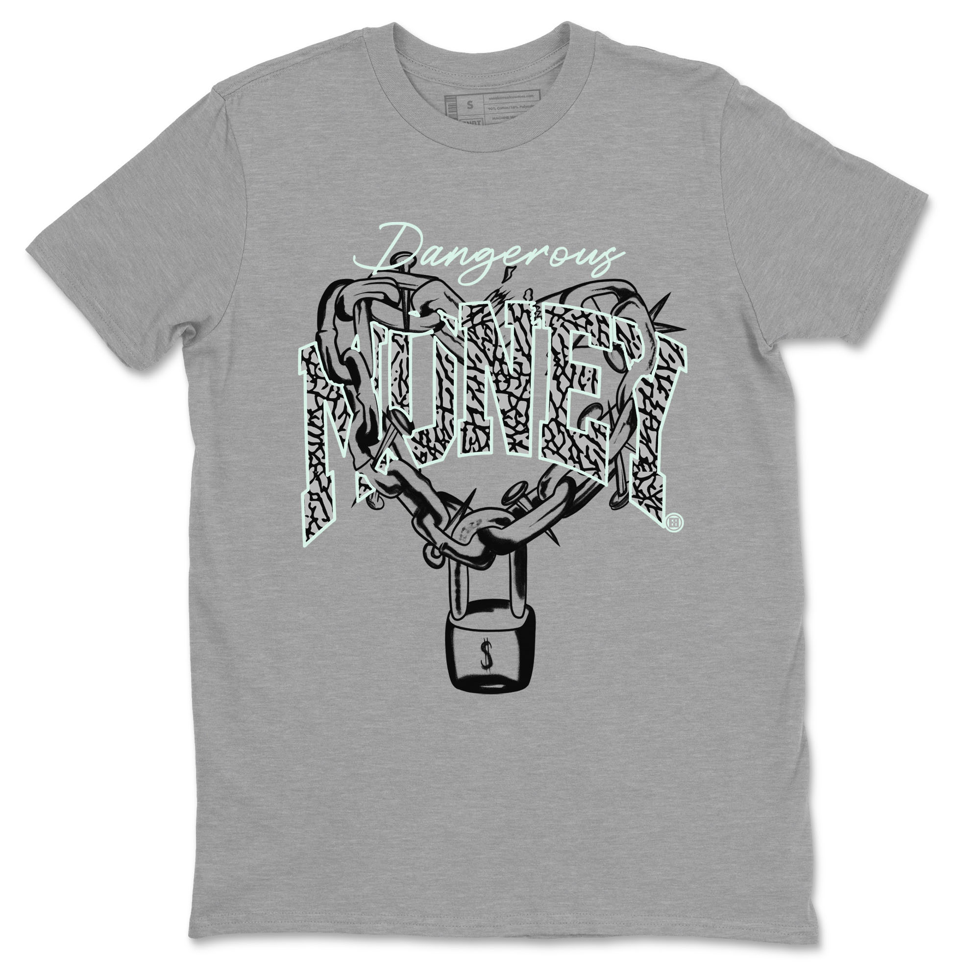 3s Green Glow shirt to match jordans Dangerous Money sneaker tees Air Jordan 3 Retro Green Glow Drip Gear Zone unisex cotton Heather Grey 2 crew neck shirt