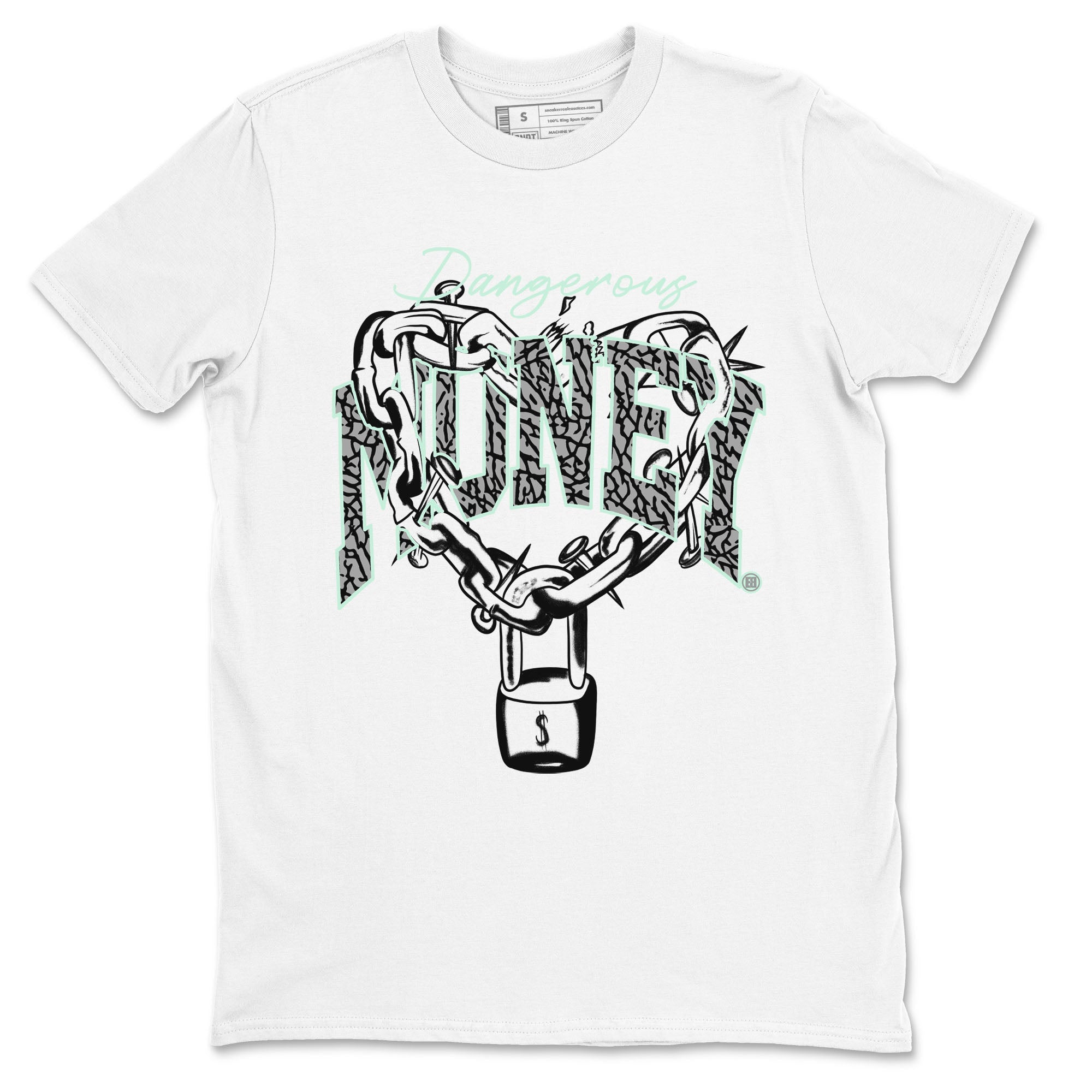 3s Green Glow shirt to match jordans Dangerous Money sneaker tees Air Jordan 3 Retro Green Glow Drip Gear Zone unisex cotton White 2 crew neck shirt