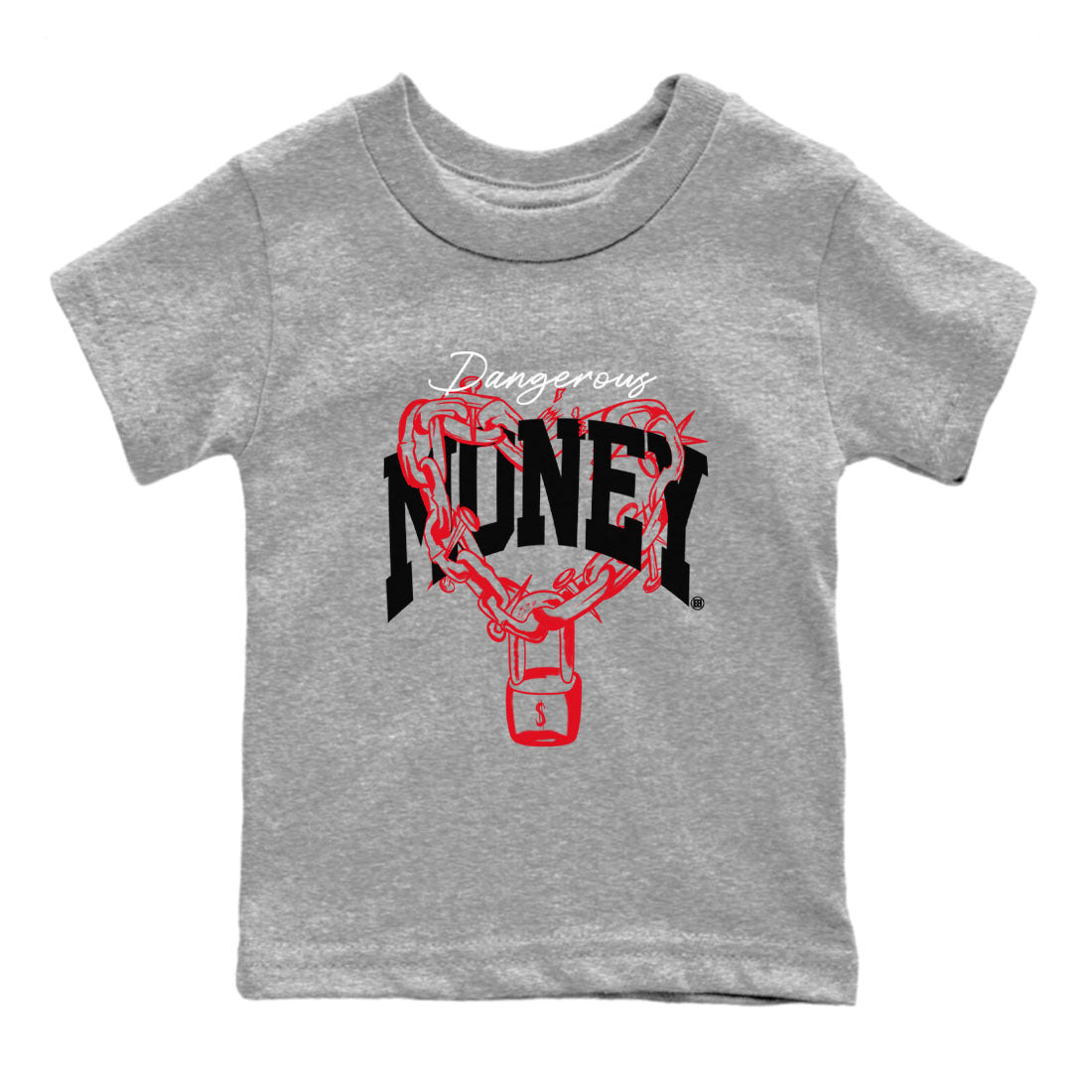 4s Bred Reimagined shirt to match jordans Dangerous Money sneaker tees Air Jordan 4 Bred Reimagined Drip Gear Zone Streetwear baby toddler Heather Grey 2 cotton Shirt