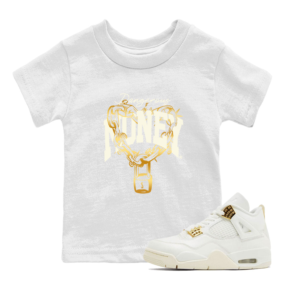4s Sail shirt to match jordans Dangerous Money sneaker tees Air Jordan 4 Sail Drip Gear Zone baby toddler White 1 cotton Shirt