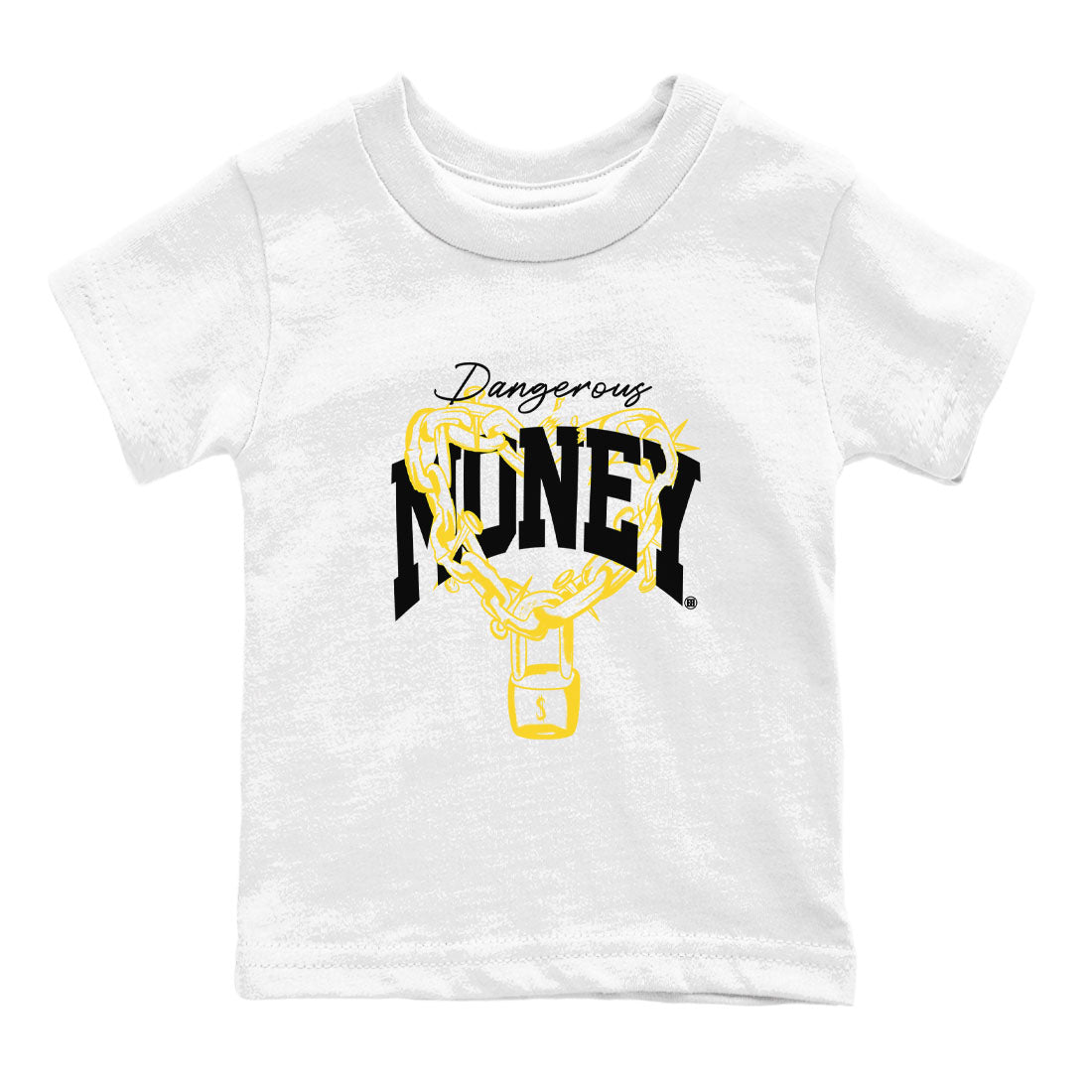 4s Vivid Sulfur shirt to match jordans Dangerous Money sneaker tees Air Jordan 4 Vivid Sulfur Drip Gear Zone baby toddler White 2 cotton Shirt