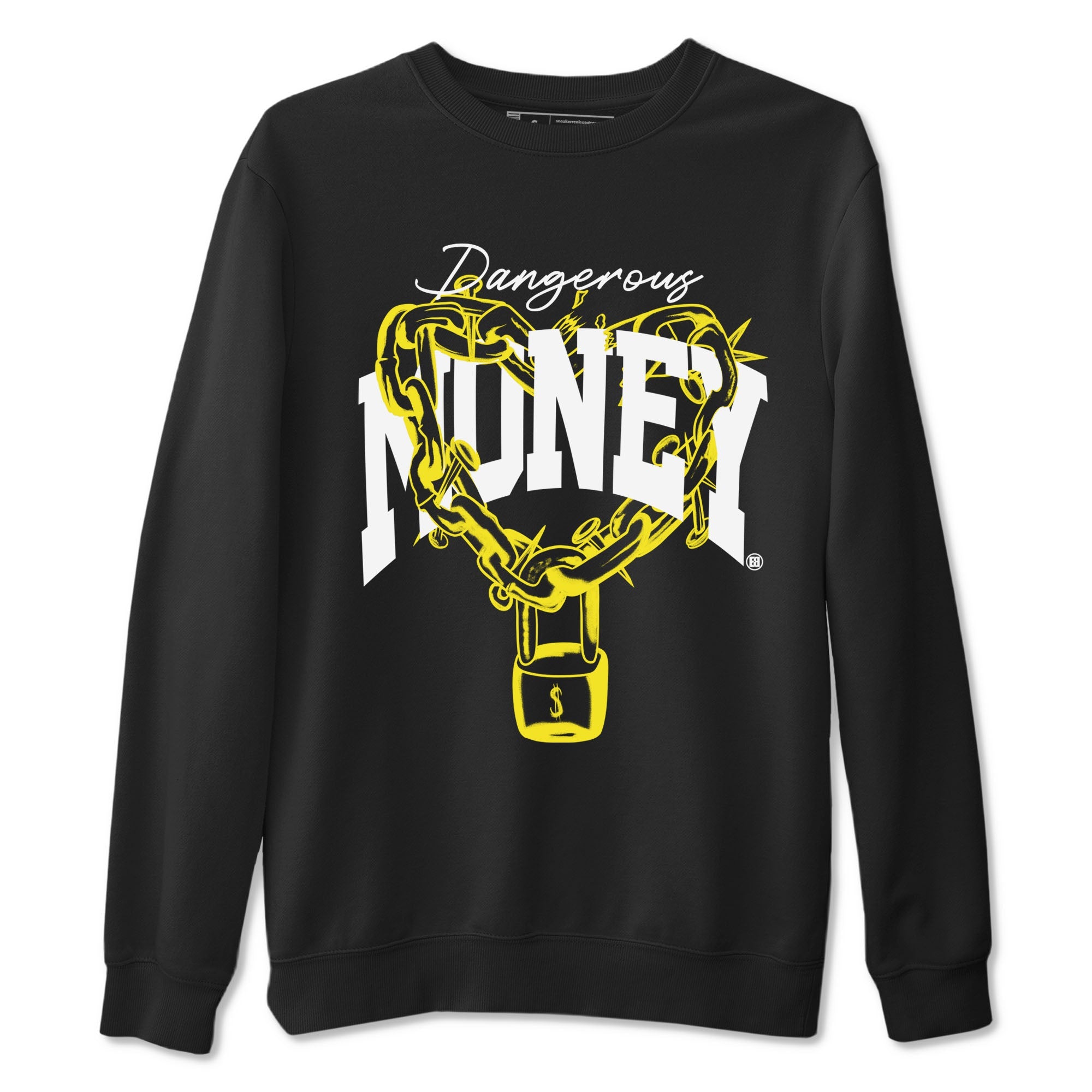 4s Vivid Sulfur shirt to match jordans Dangerous Money sneaker tees Air Jordan 4 Vivid Sulfur Drip Gear Zone unisex cotton Black 2 crew neck shirt
