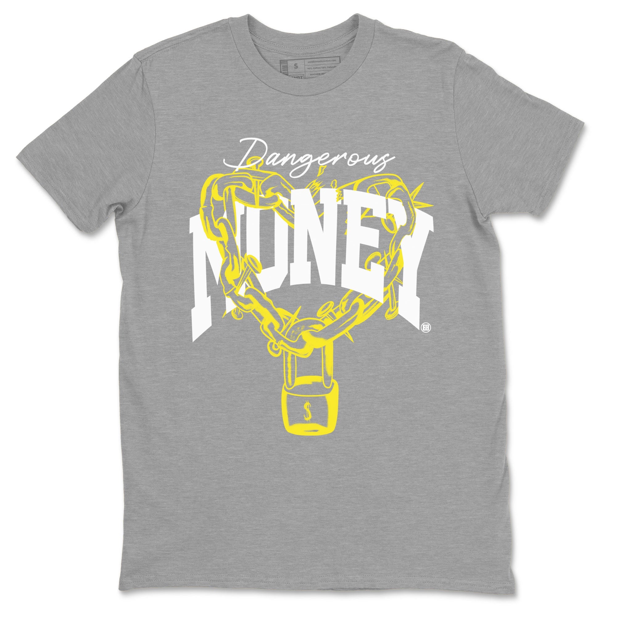 4s Vivid Sulfur shirt to match jordans Dangerous Money sneaker tees Air Jordan 4 Vivid Sulfur Drip Gear Zone unisex cotton Heather Grey 2 crew neck shirt