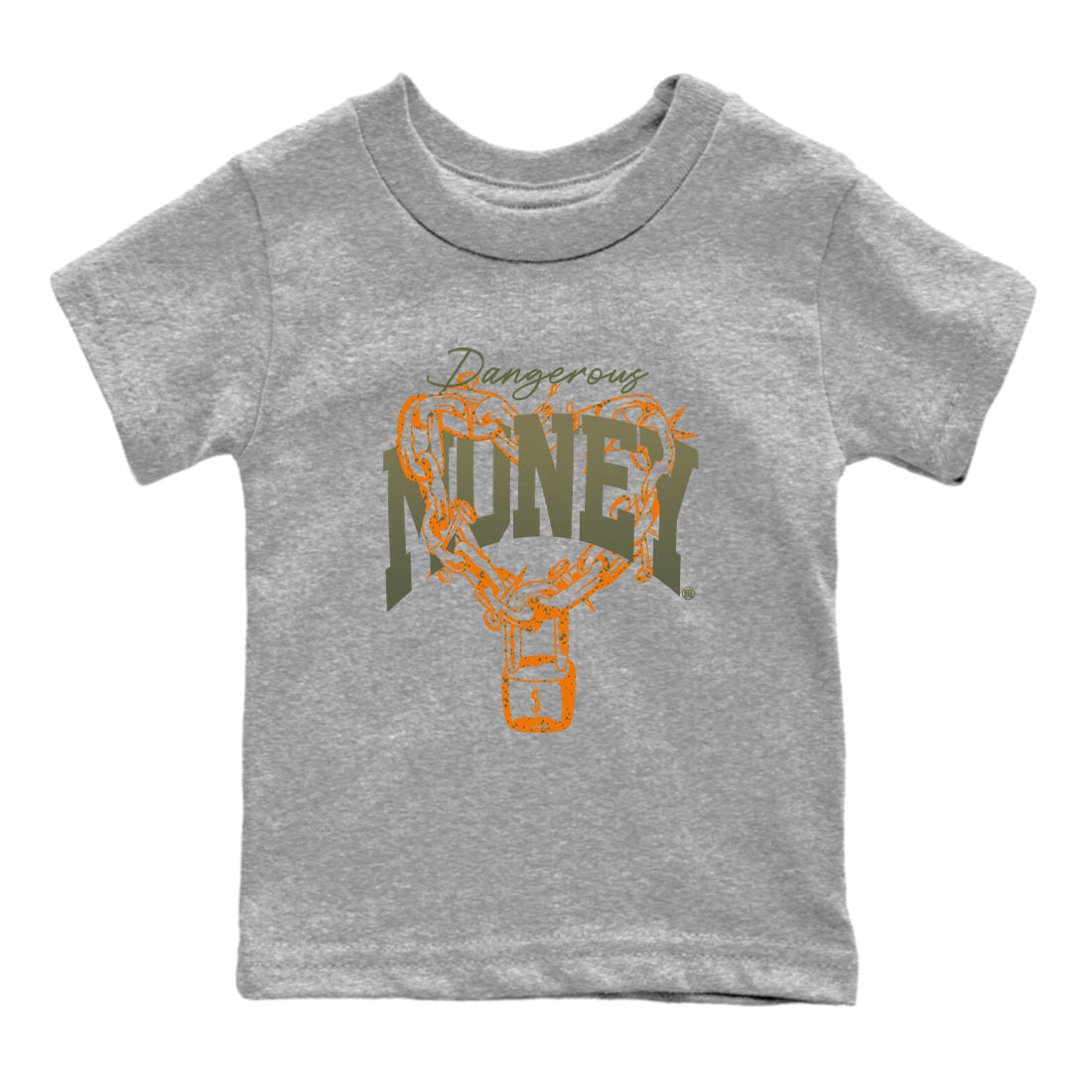 5s Olive shirt to match jordans Dangerous Money sneaker tees Air Jordan 5 Olive Drip Gear Zone Streetwear baby toddler Heather Grey 2 cotton Shirt