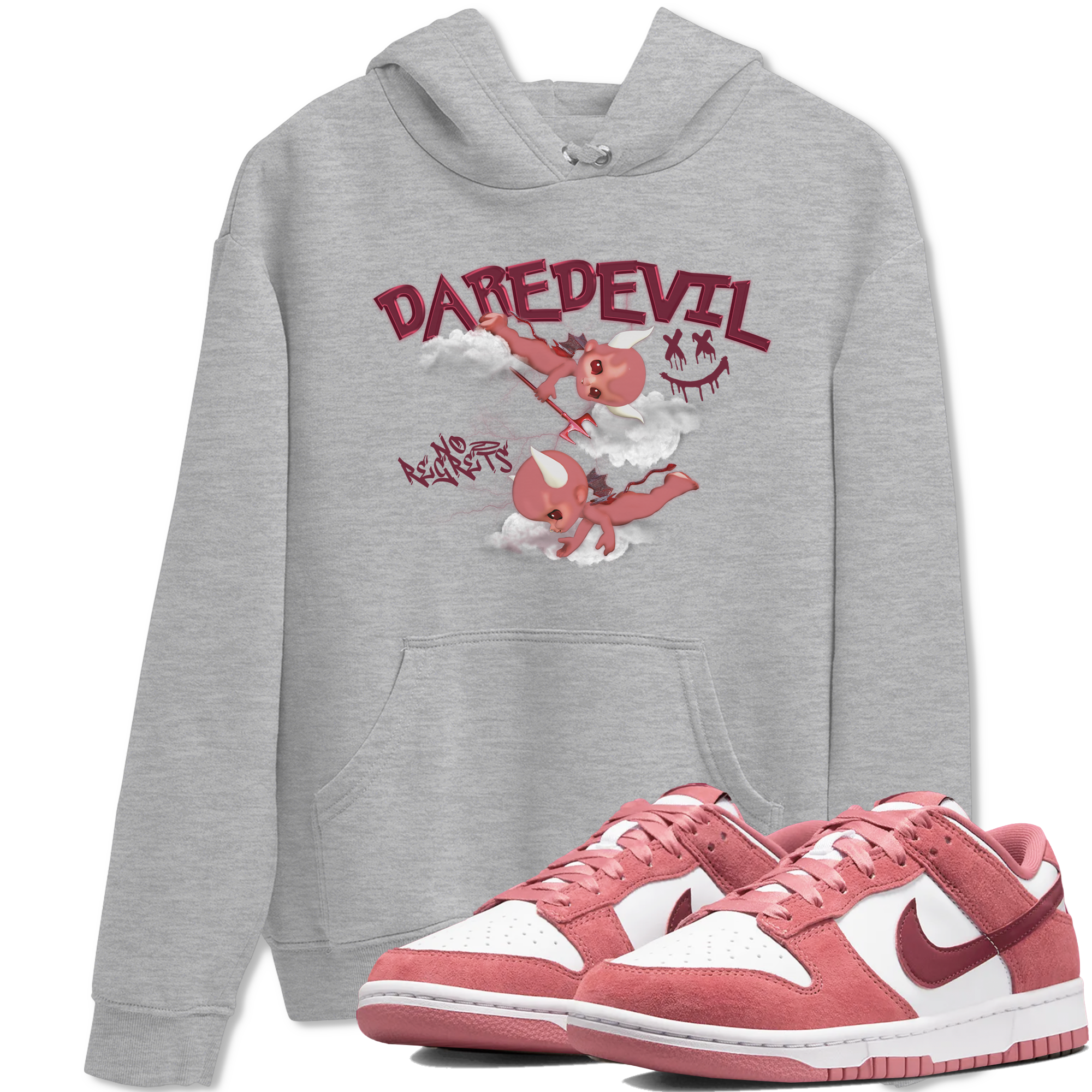 Dunk Low Valentines Day shirt to match jordans Dare Devil sneaker tees Special Valentine's Day Couple Shirt Dunk Valentine's Day 2024 Drip Gear Zone Sneaker Matching Shirt Unisex Heather Grey 1 T-Shirt