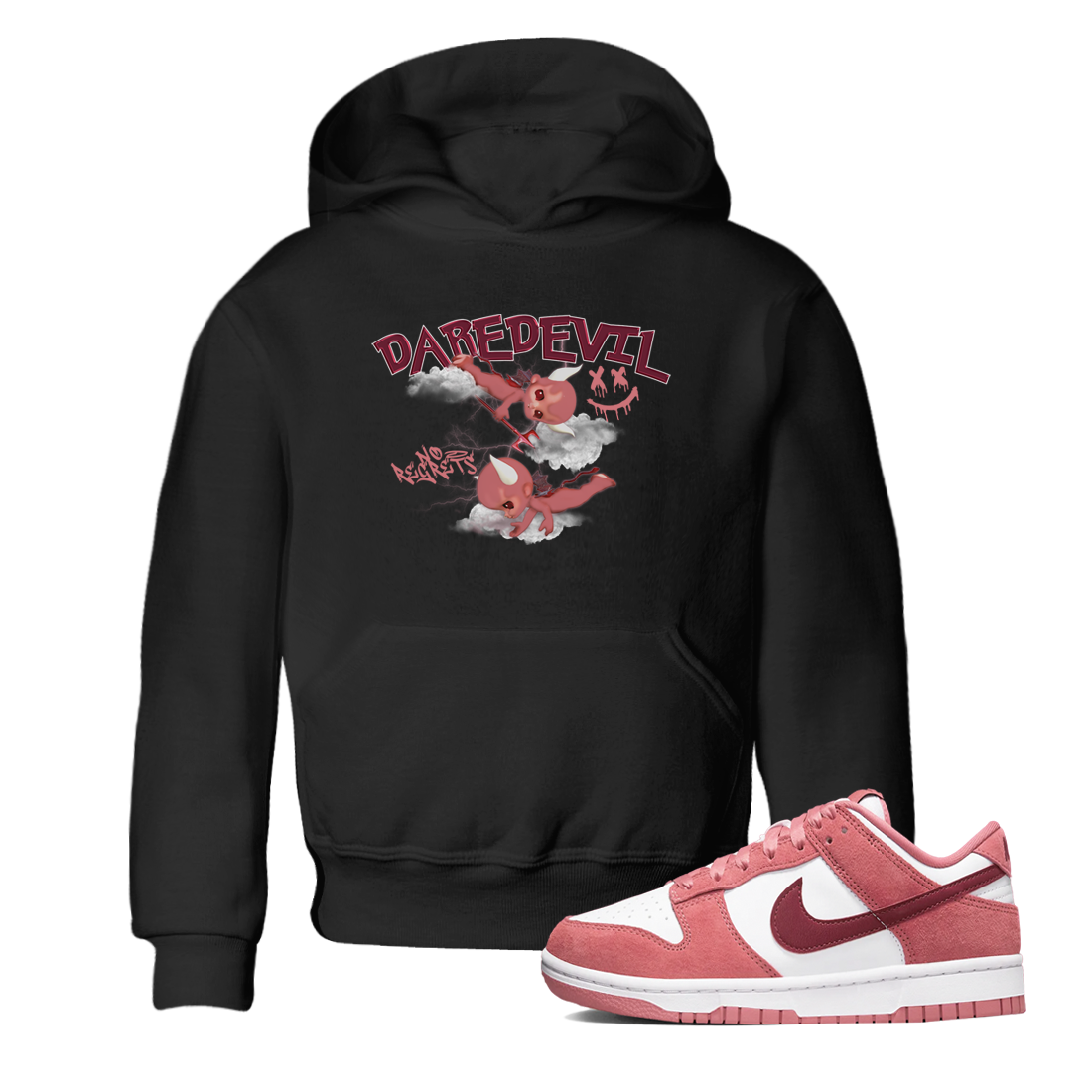 Dunk Low Valentines Day shirt to match jordans Dare Devil sneaker tees Special Valentine's Day Couple Shirt Dunk Valentine's Day 2024 Drip Gear Zone Sneaker Matching Shirt Baby Toddler Black 1 T-Shirt