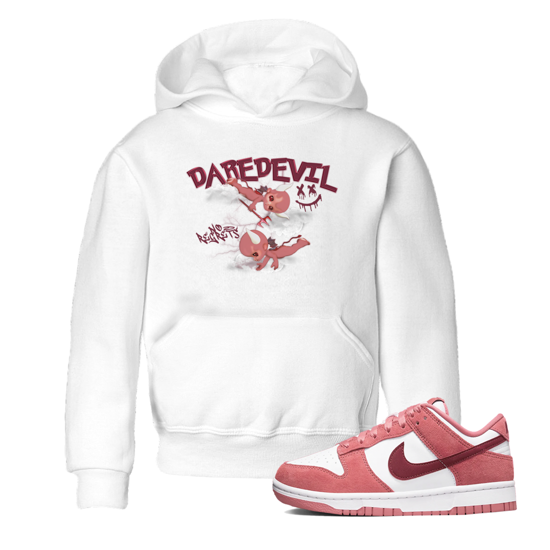 Dunk Low Valentines Day shirt to match jordans Dare Devil sneaker tees Special Valentine's Day Couple Shirt Dunk Valentine's Day 2024 Drip Gear Zone Sneaker Matching Shirt Baby Toddler White 1 T-Shirt