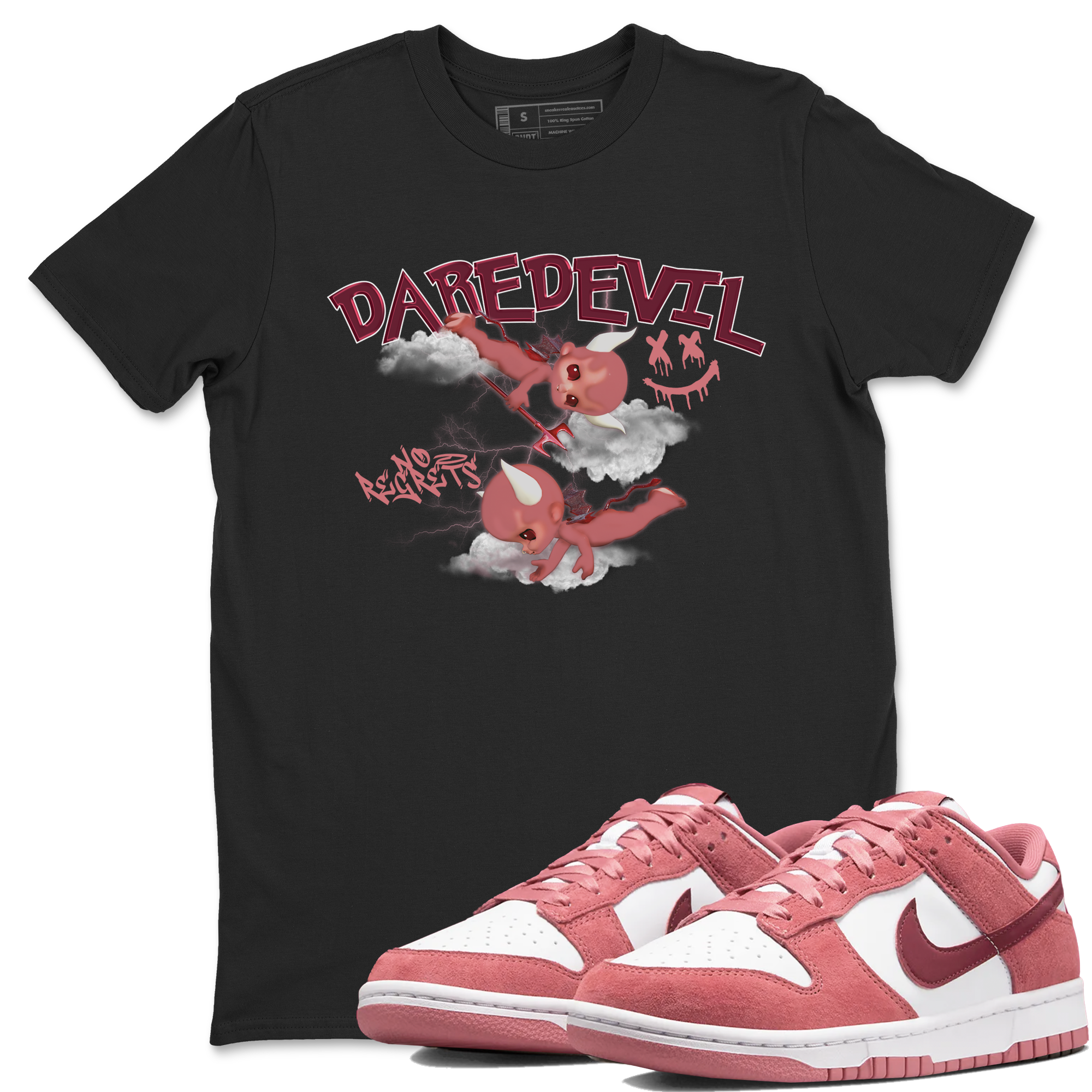 Dunk Low Valentines Day shirt to match jordans Dare Devil sneaker tees Special Valentine's Day Couple Shirt Dunk Valentine's Day 2024 Drip Gear Zone Sneaker Matching Shirt Unisex Black 1 T-Shirt