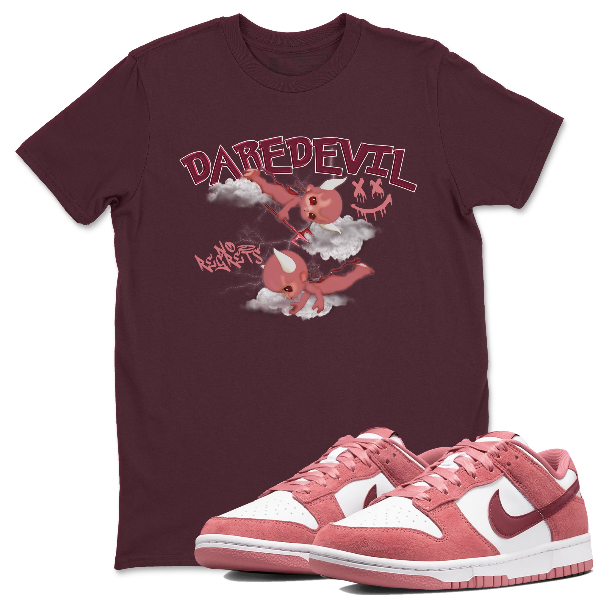 Dunk Low Valentines Day shirt to match jordans Dare Devil sneaker tees Special Valentine's Day Couple Shirt Dunk Valentine's Day 2024 Drip Gear Zone Sneaker Matching Shirt Unisex Maroon 1 T-Shirt