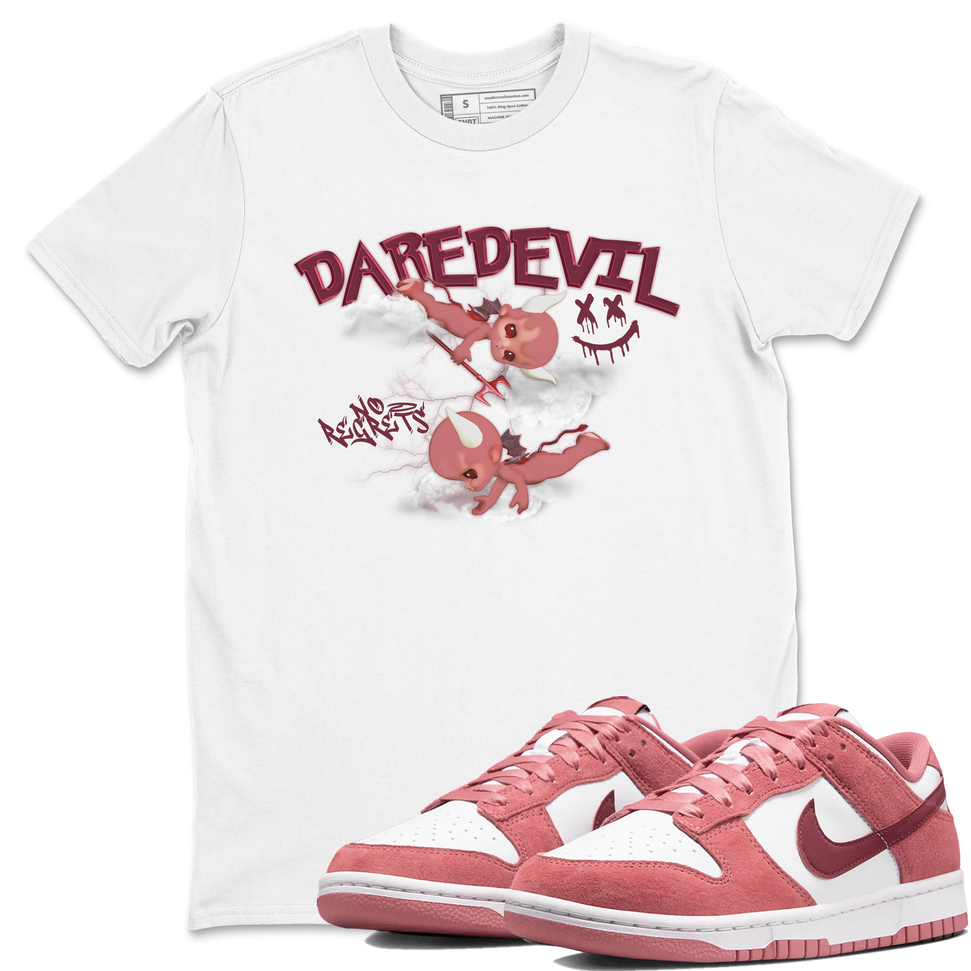 Dunk Low Valentines Day shirt to match jordans Dare Devil sneaker tees Special Valentine's Day Couple Shirt Dunk Valentine's Day 2024 Drip Gear Zone Sneaker Matching Shirt Unisex White 1 T-Shirt