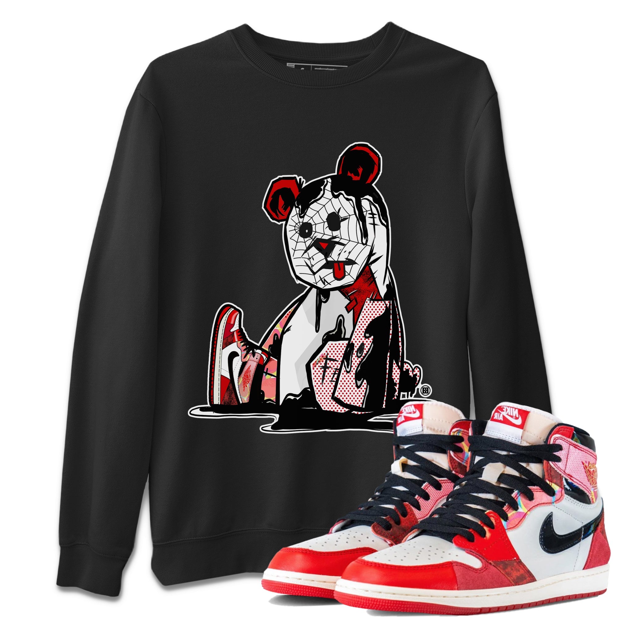 Air Jordan 1 Spider Man Sneaker Match Tees Dark Bear Sneaker Release Tees Air Jordan 1 High OG x Spider Man Tees Unisex Shirts Black 1
