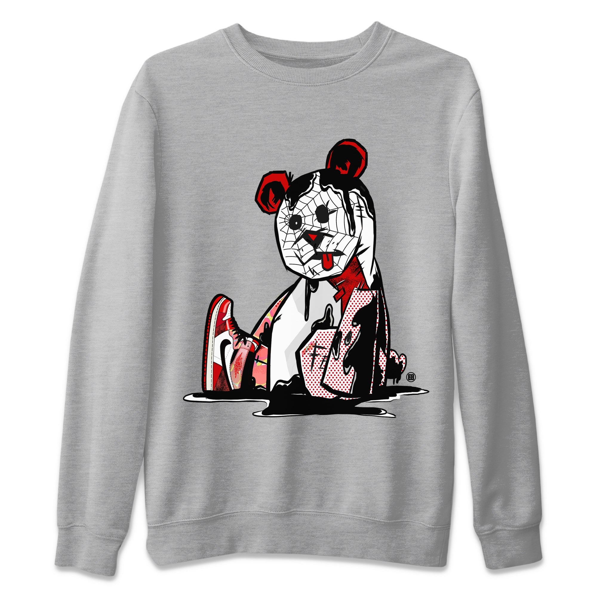 Air Jordan 1 Spider Man Sneaker Match Tees Dark Bear Sneaker Release Tees Air Jordan 1 High OG x Spider Man Tees Unisex Shirts Heather Grey 2