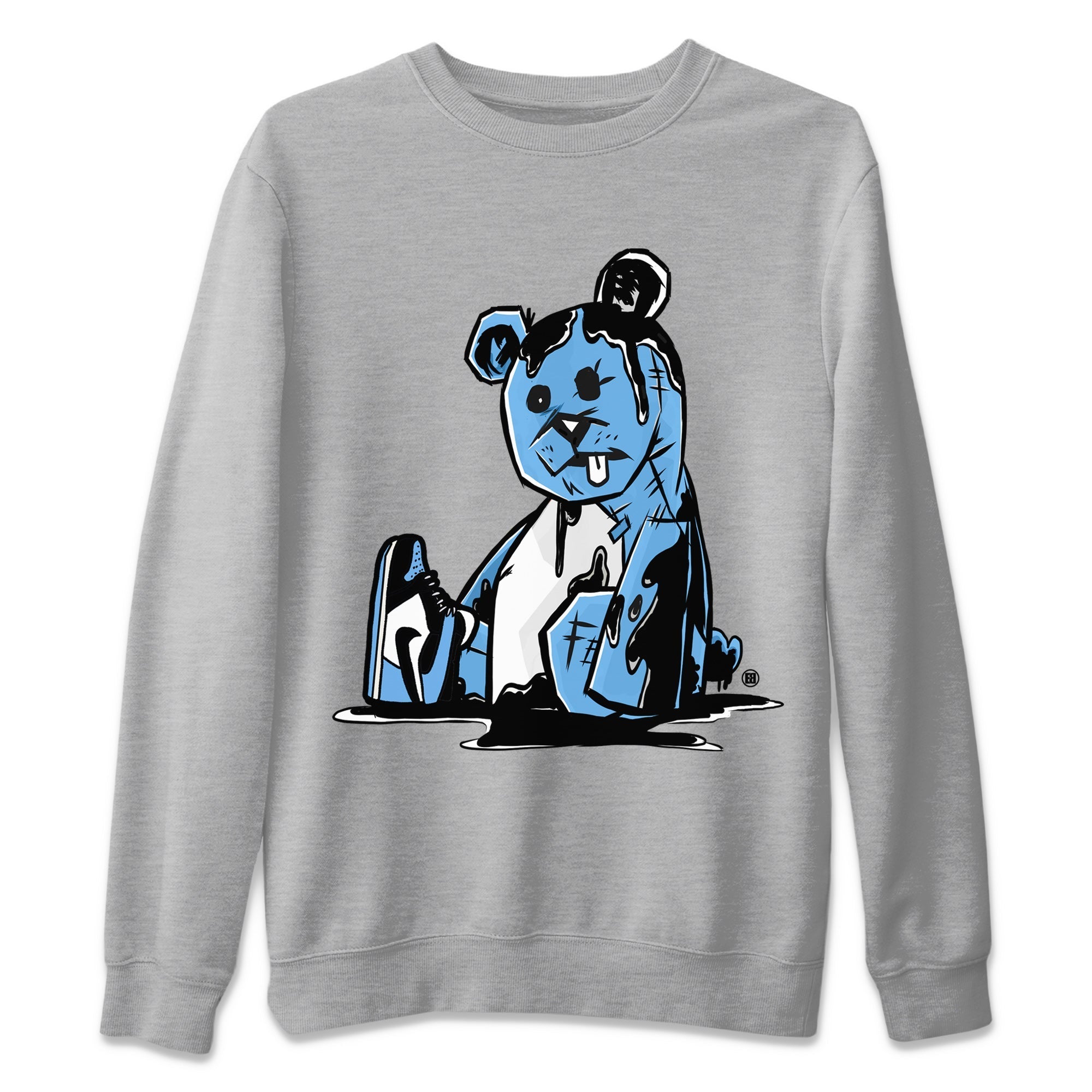 Air Jordan 1 Retro High OG UNC Toe Shirt to match Jordans Dark Bear Streetwear Sneaker Shirt Air Jordan 1 Retro UNC Toe Shirts Crew Neck T-Shirts Heather Grey 2