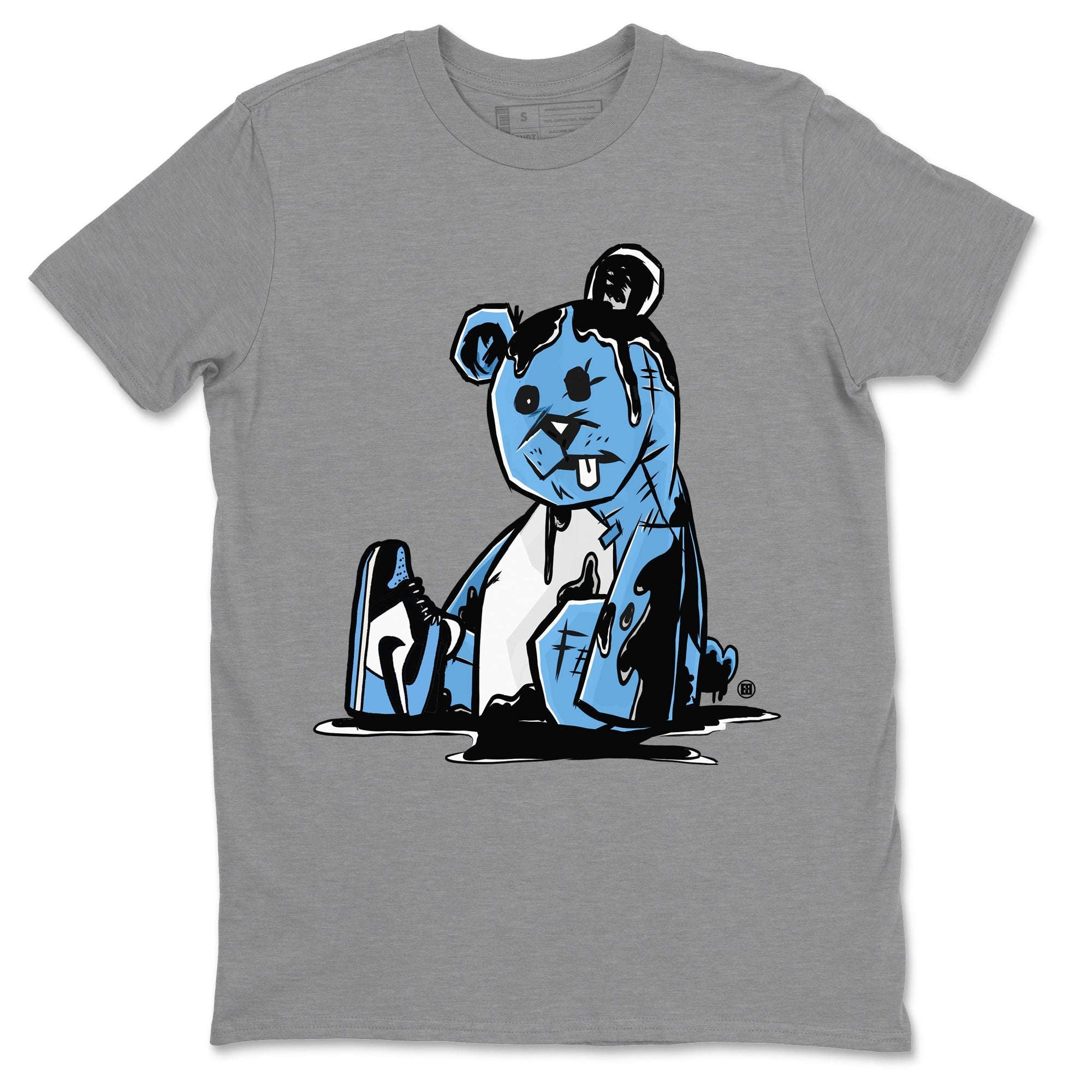 Air Jordan 1 Retro High OG UNC Toe Shirt to match Jordans Dark Bear Streetwear Sneaker Shirt Air Jordan 1 Retro UNC Toe Shirts Crew Neck T-Shirts Heather Grey 2