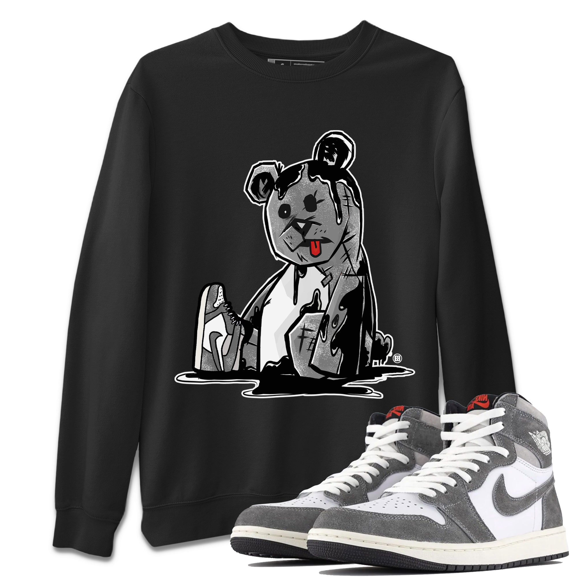 Air Jordan 1 Washed Heritage Sneaker Match Tees Dark Bear Streetwear Sneaker Shirt Air Jordan 1 Washed Heritage T-Shirt Unisex Shirts Black 1