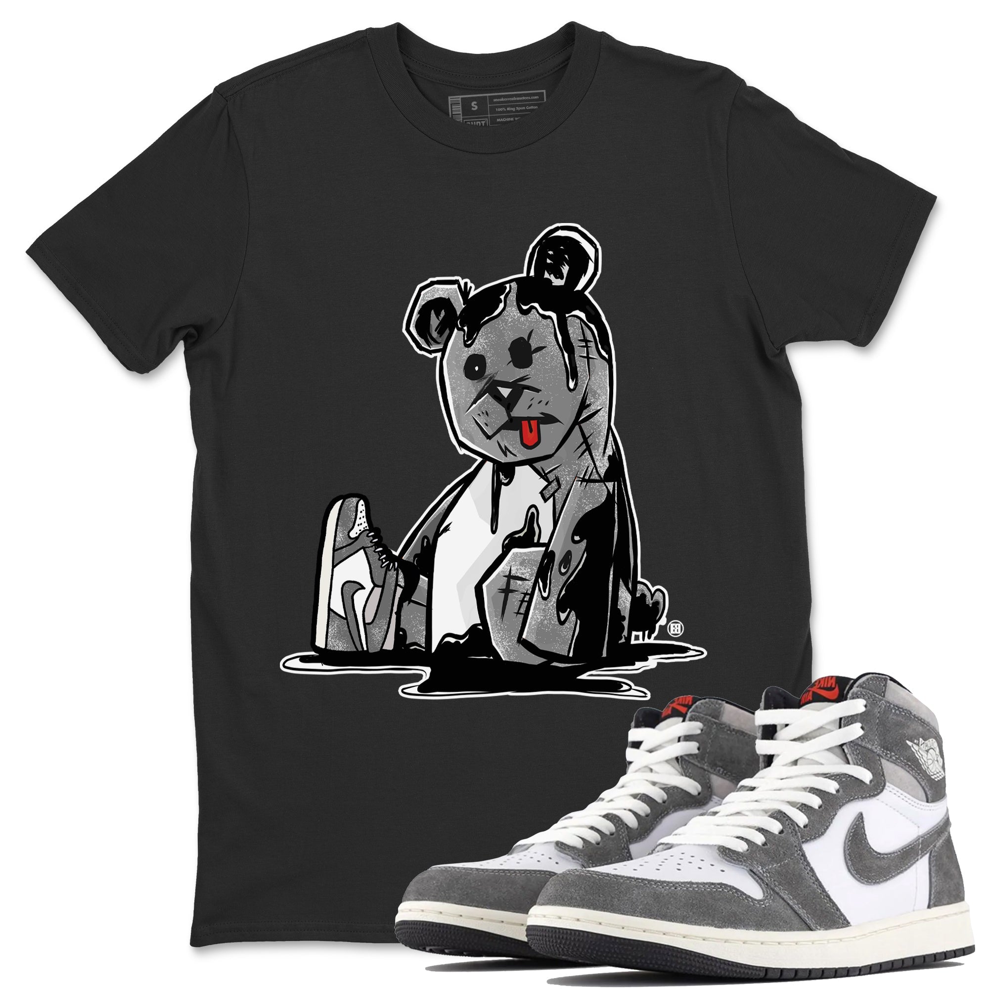 Air Jordan 1 Washed Heritage Sneaker Match Tees Dark Bear Streetwear Sneaker Shirt Air Jordan 1 Washed Heritage T-Shirt Unisex Shirts Black 1
