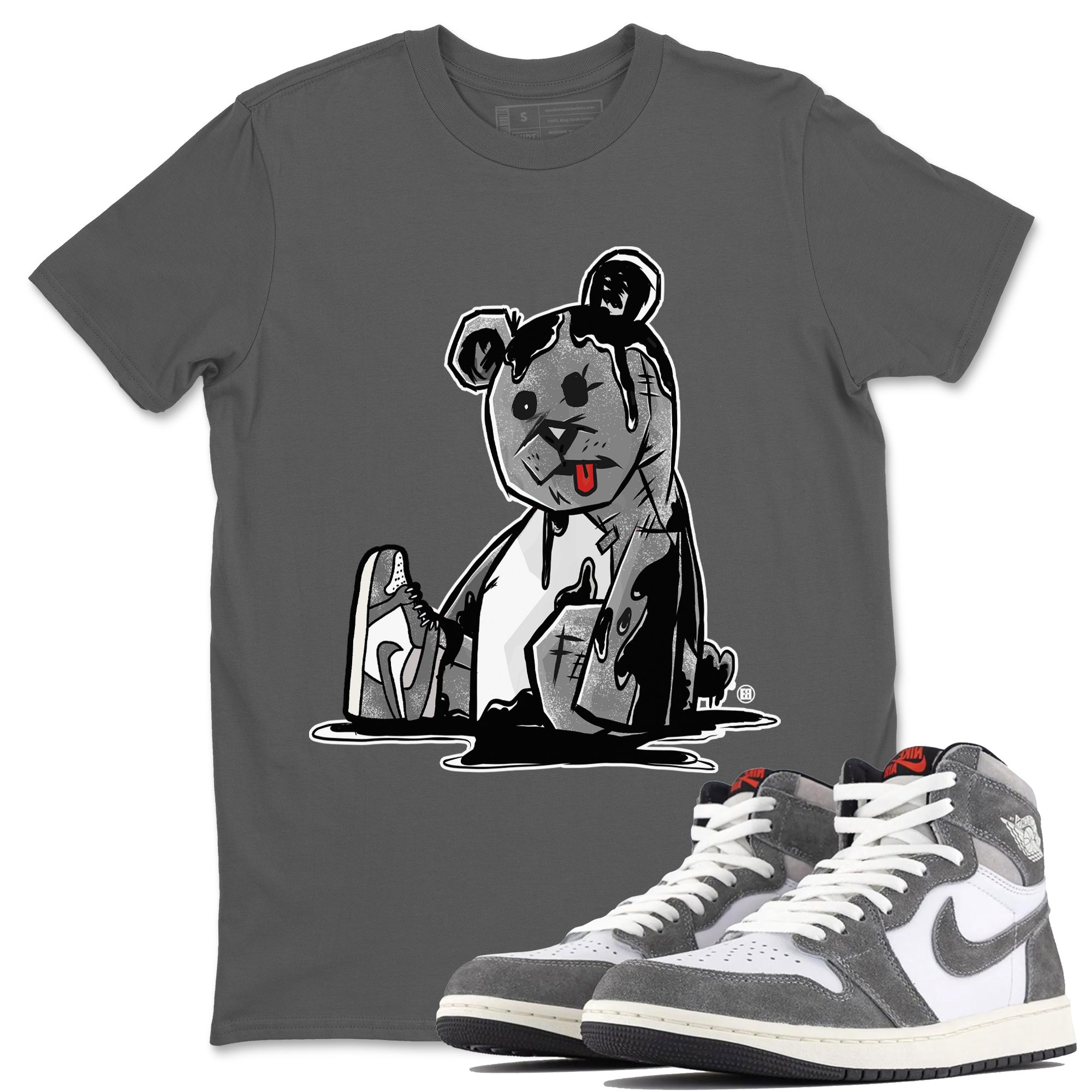 Air Jordan 1 Washed Heritage Sneaker Match Tees Dark Bear Streetwear Sneaker Shirt Air Jordan 1 Washed Heritage T-Shirt Unisex Shirts Cool Grey 1