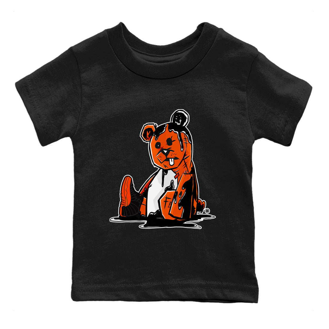 Air Jordan 12 Brilliant Orange Sneaker Match Tees Dark Bear Streetwear Sneaker Shirt Air Jordan 12 WMNS Brilliant Orange Tees Kids Shirts Black 2