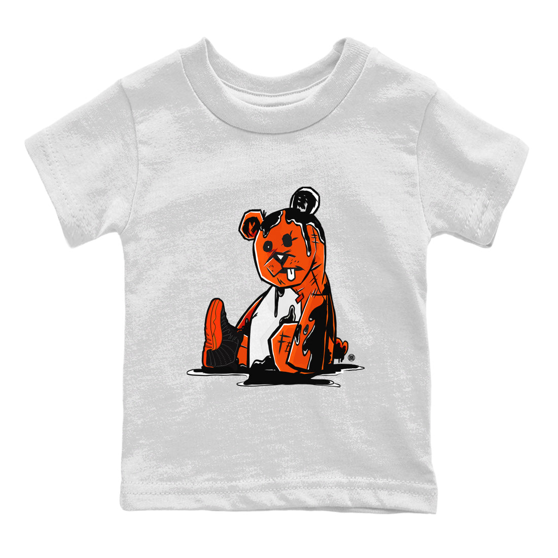 Air Jordan 12 Brilliant Orange Sneaker Match Tees Dark Bear Streetwear Sneaker Shirt Air Jordan 12 WMNS Brilliant Orange Tees Kids Shirts White 2