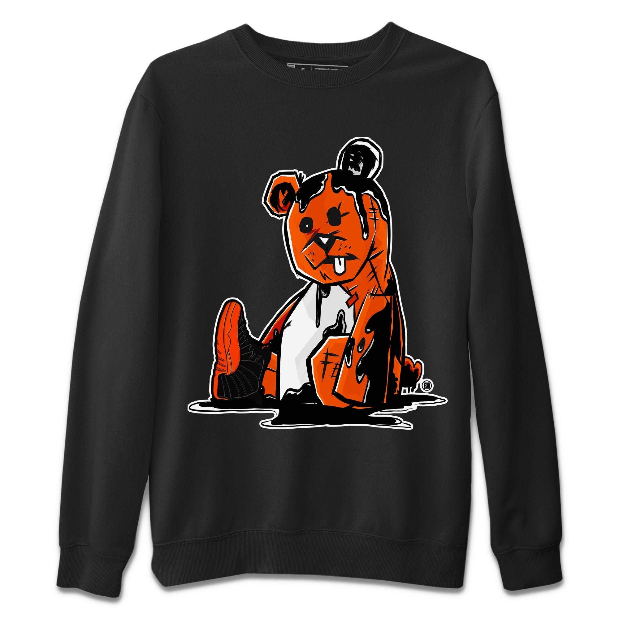 Air Jordan 12 Brilliant Orange Sneaker Match Tees Dark Bear Streetwear Sneaker Shirt Air Jordan 12 WMNS Brilliant Orange Tees Unisex Shirts Black 2
