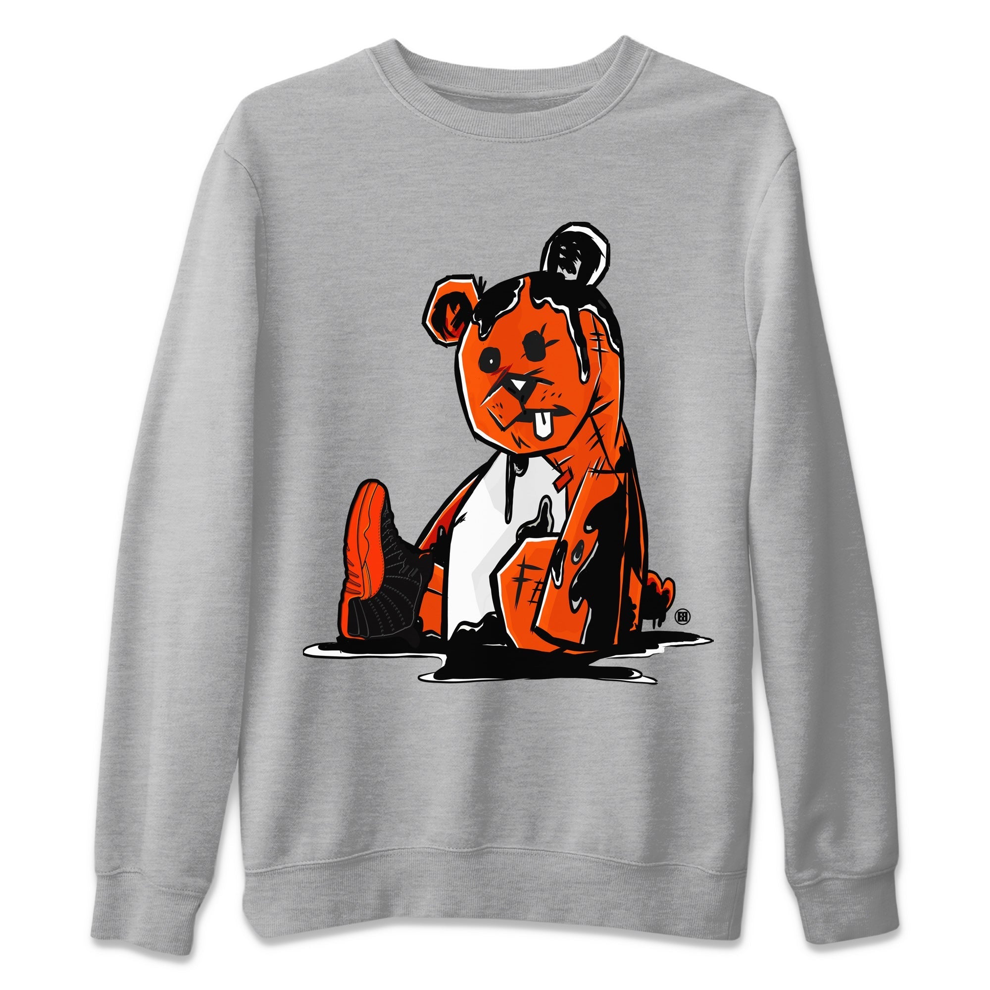 Air Jordan 12 Brilliant Orange Sneaker Match Tees Dark Bear Streetwear Sneaker Shirt Air Jordan 12 WMNS Brilliant Orange Tees Unisex Shirts Heather Grey 2