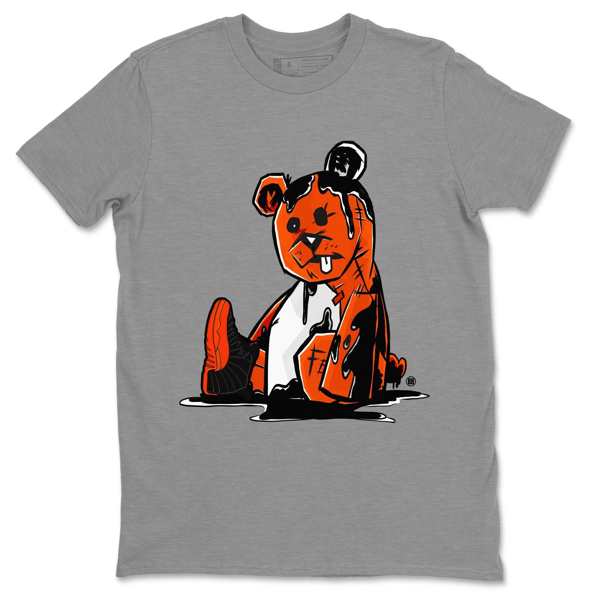 Air Jordan 12 Brilliant Orange Sneaker Match Tees Dark Bear Streetwear Sneaker Shirt Air Jordan 12 WMNS Brilliant Orange Tees Unisex Shirts Heather Grey 2