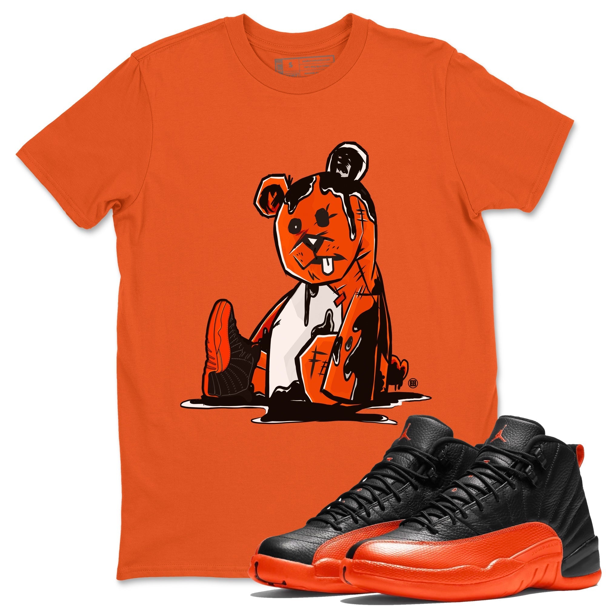 Air Jordan 12 Brilliant Orange Sneaker Match Tees Dark Bear Streetwear Sneaker Shirt Air Jordan 12 WMNS Brilliant Orange Tees Unisex Shirts Orange 1