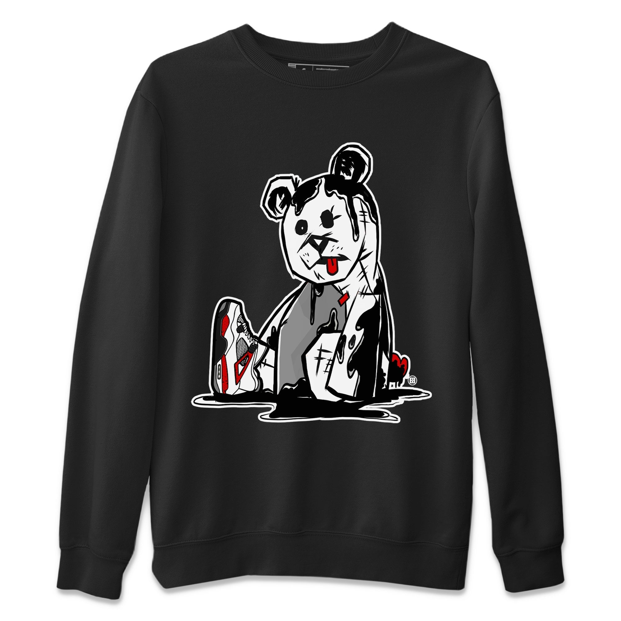 Air Jordan 4 Red Cement Sneaker Match Tees Dark Bear Streetwear Sneaker Shirt Air Jordan 4 Retro Red Cement Drip Gear Zone Sneaker Matching Clothing Unisex Shirts Black 2