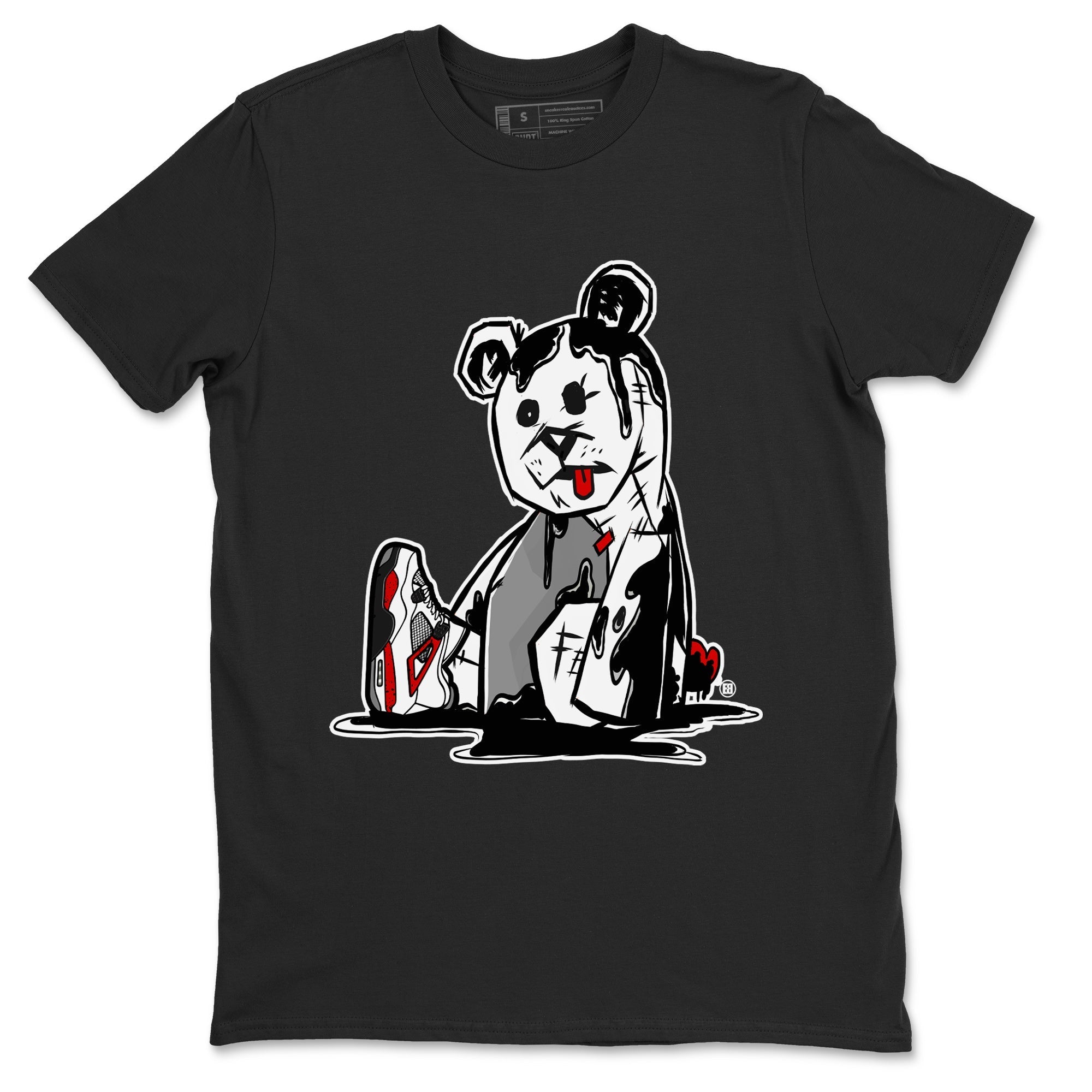 Air Jordan 4 Red Cement Sneaker Match Tees Dark Bear Streetwear Sneaker Shirt Air Jordan 4 Retro Red Cement Drip Gear Zone Sneaker Matching Clothing Unisex Shirts Black 2