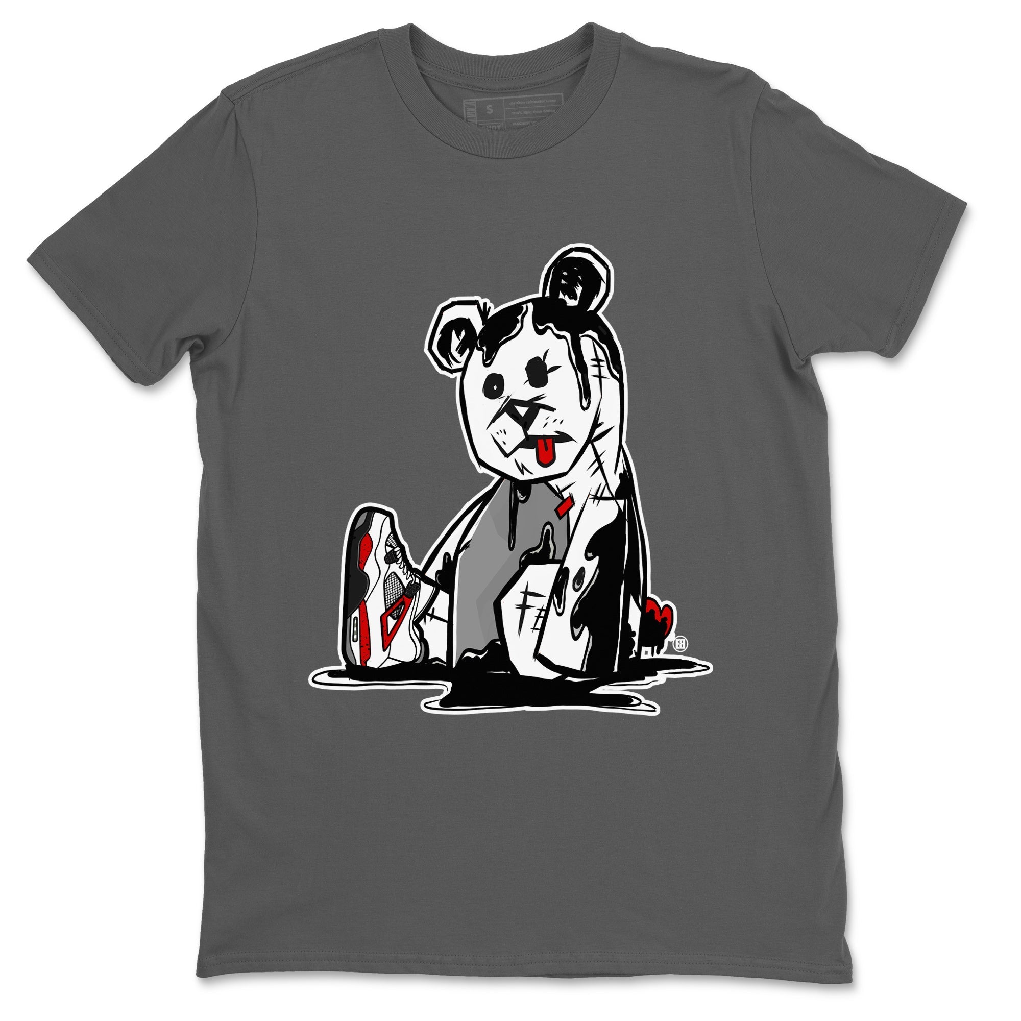 Air Jordan 4 Red Cement Sneaker Match Tees Dark Bear Streetwear Sneaker Shirt Air Jordan 4 Retro Red Cement Drip Gear Zone Sneaker Matching Clothing Unisex Shirts Cool Grey 2