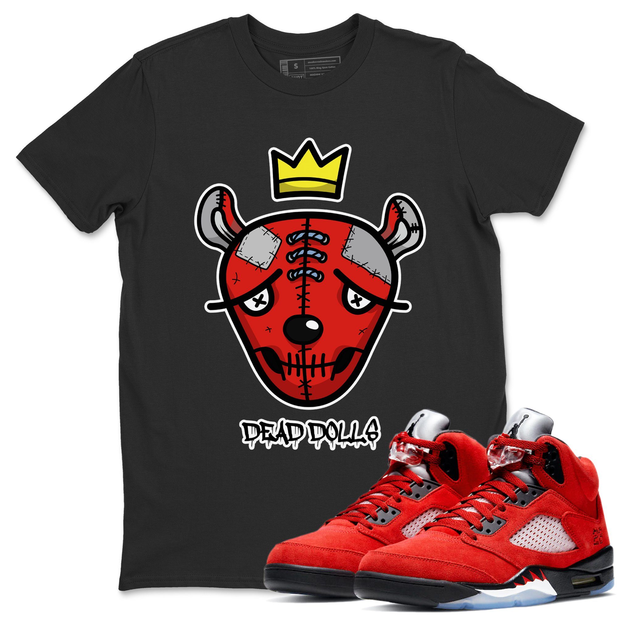 Jordan 5 Raging Bull Shirt To Match Jordans Dead Dolls Face Sneaker Tees Jordan 5 Raging Bull Drip Gear Zone Sneaker Matching Clothing Unisex Shirts