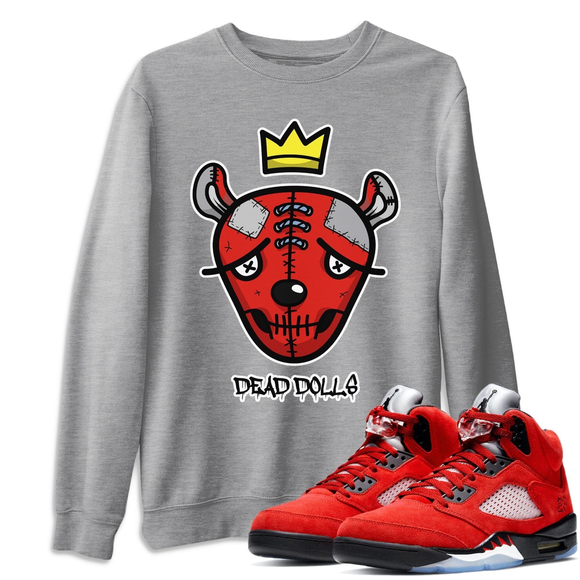 Jordan 5 Raging Bull Shirt To Match Jordans Dead Dolls Face Sneaker Tees Jordan 5 Raging Bull Drip Gear Zone Sneaker Matching Clothing Unisex Shirts