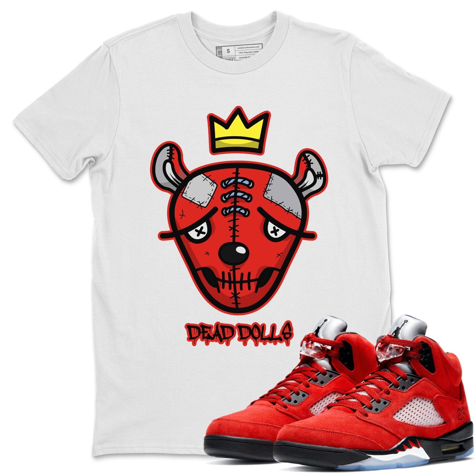 Jordan 5 Raging Bull Shirt To Match Jordans Dead Dolls Face Sneaker Tees Jordan 5 Raging Bull Drip Gear Zone Sneaker Matching Clothing Unisex Shirts