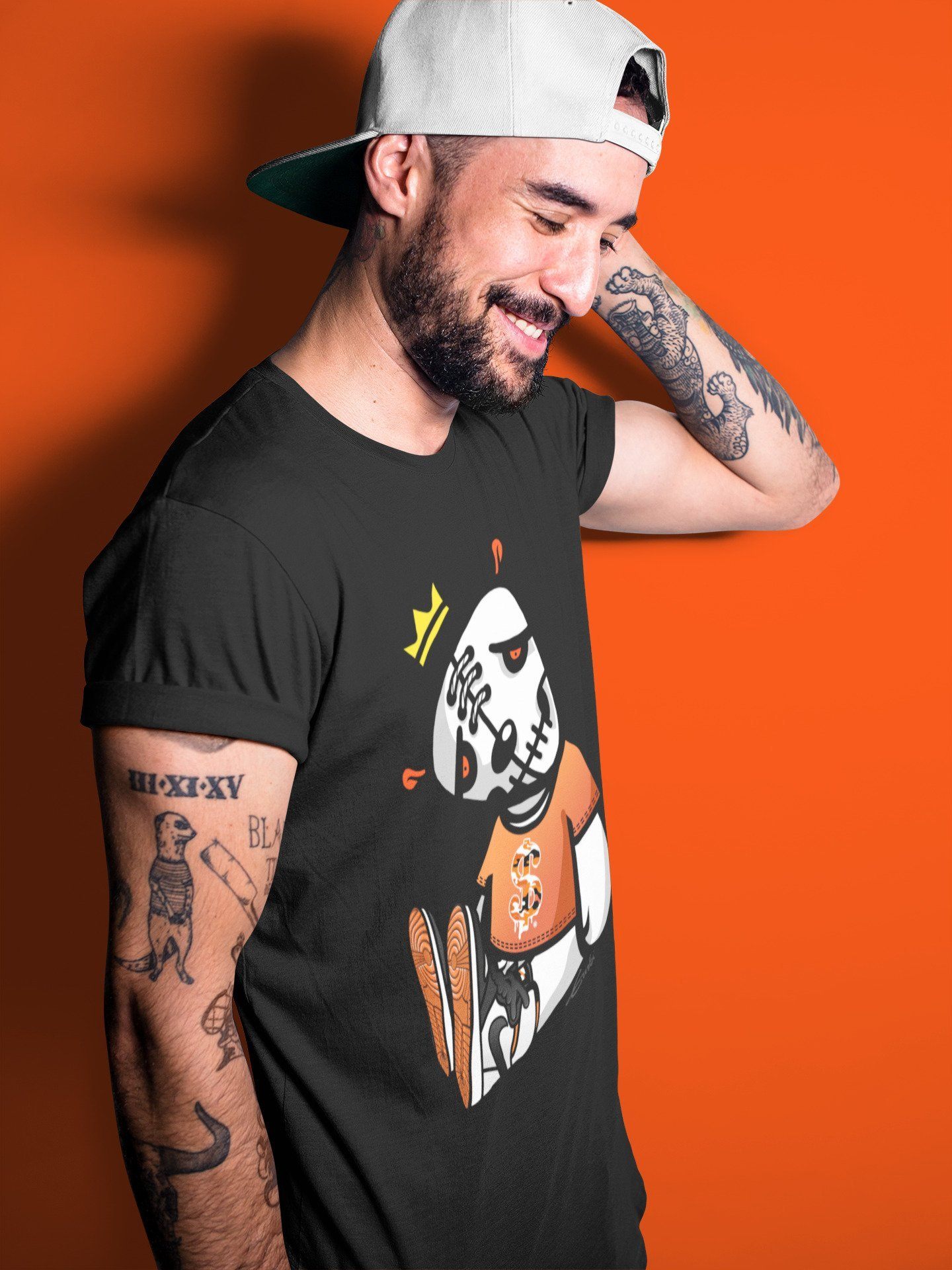 Jordan 1 Electro Orange Sneaker Matching T-Shirt Dead Dolls Sneaker Tees Jordan 1 Electro Orange Sneaker Release Tees Crew Neck Tees