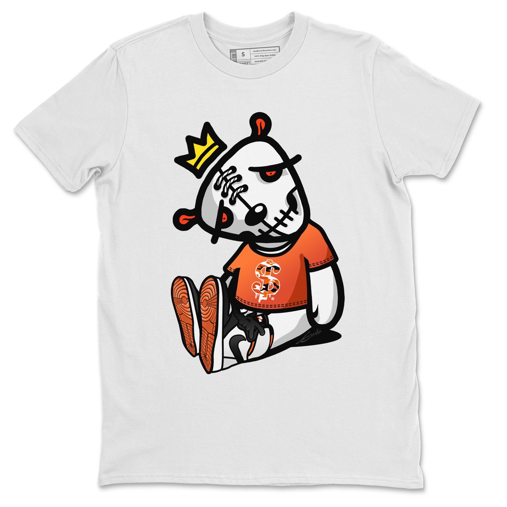 Jordan 1 Electro Orange Sneaker Matching T-Shirt Dead Dolls Sneaker Tees Jordan 1 Electro Orange Sneaker Release Tees Crew Neck Tees