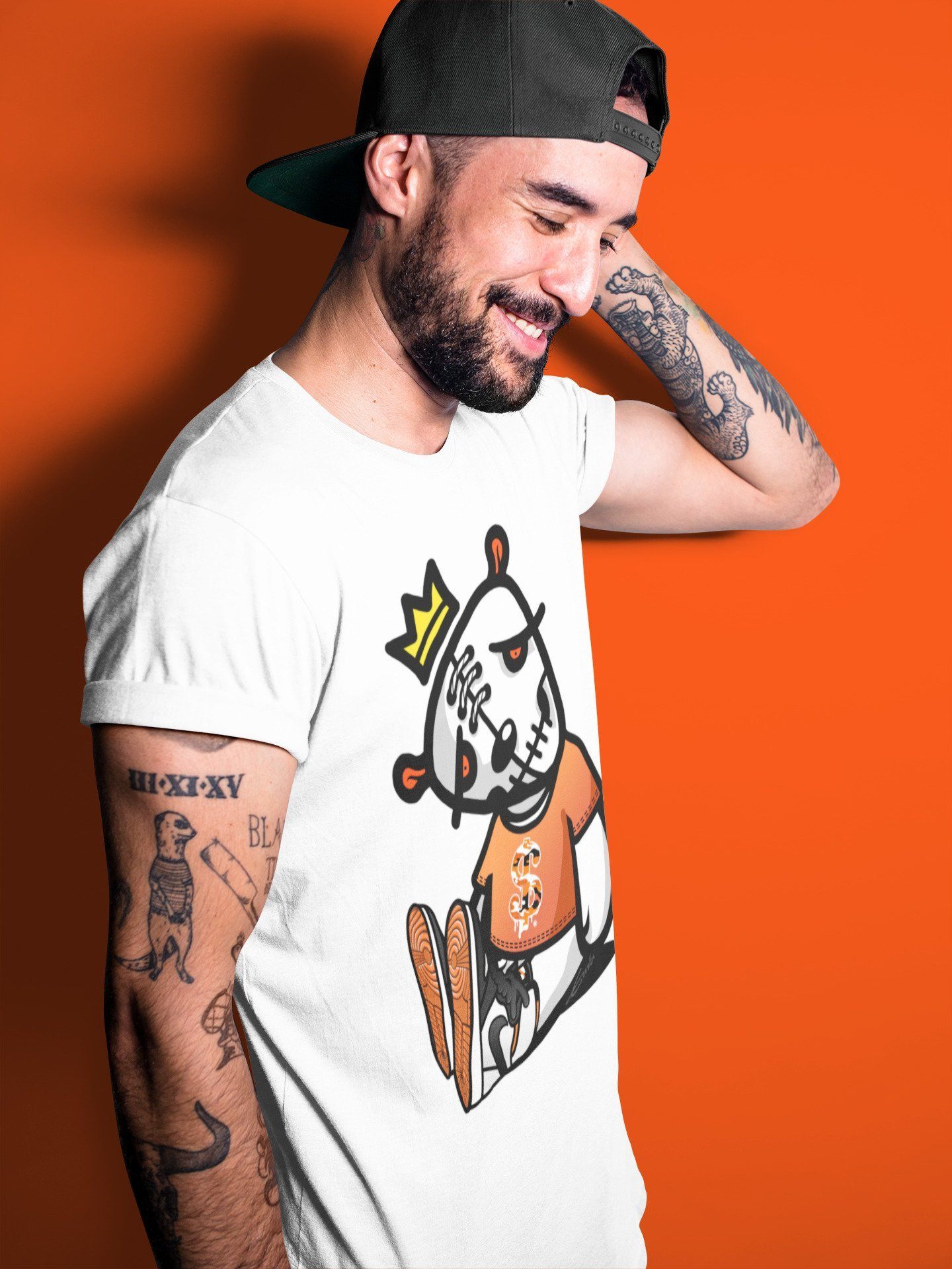 Jordan 1 Electro Orange Sneaker Matching T-Shirt Dead Dolls Sneaker Tees Jordan 1 Electro Orange Sneaker Release Tees Crew Neck Tees