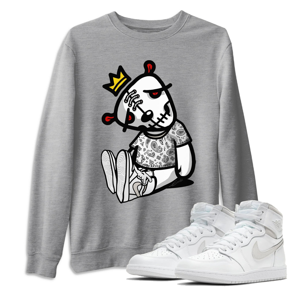 Jordan 1 Neutral Grey Shirt To Match Jordans Dead Dolls Sneaker Tees Jordan 1 Neutral Grey Drip Gear Zone Sneaker Matching Clothing Unisex Shirts