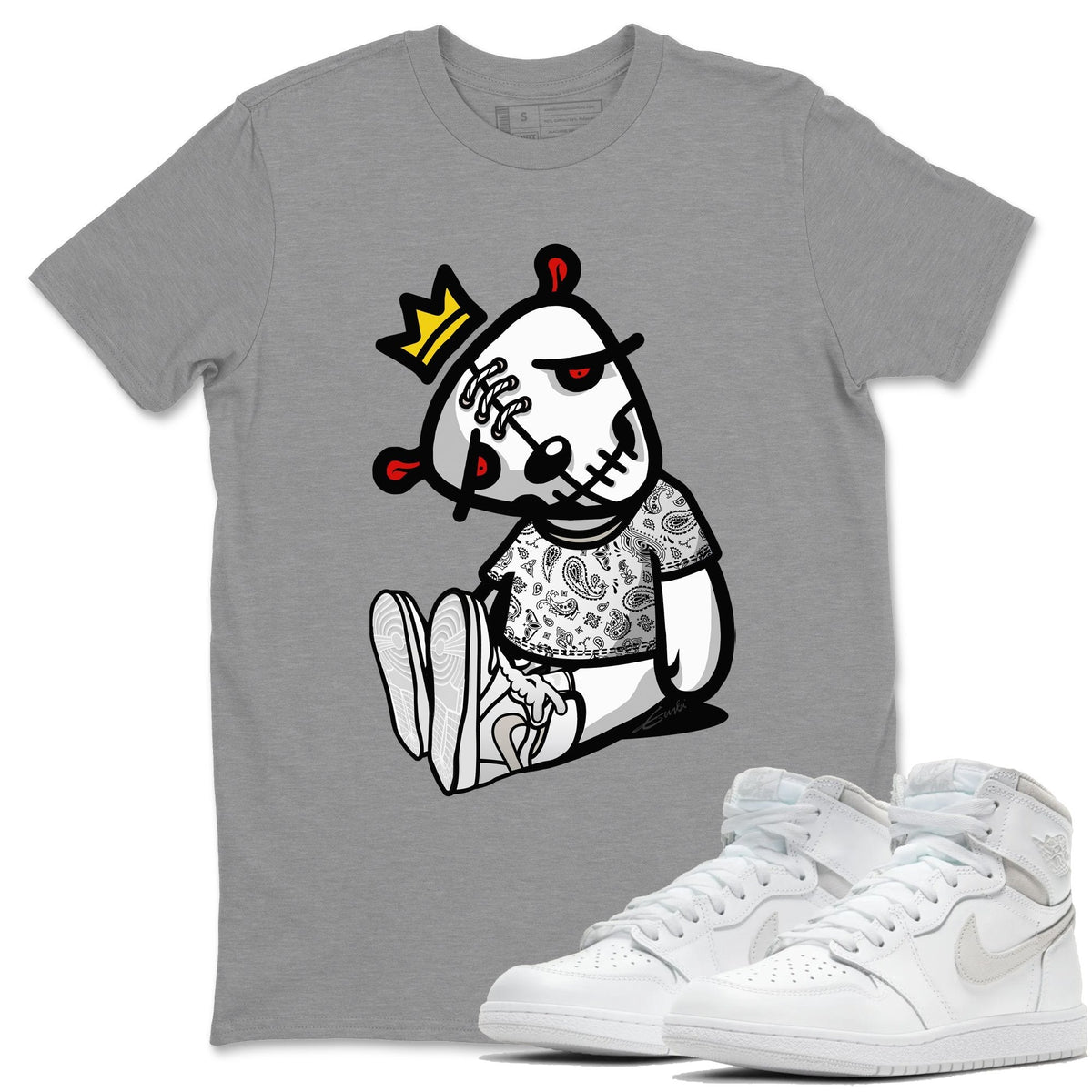 Jordan 1 Neutral Grey Shirt To Match Jordans Dead Dolls Sneaker Tees Jordan 1 Neutral Grey Drip Gear Zone Sneaker Matching Clothing Unisex Shirts
