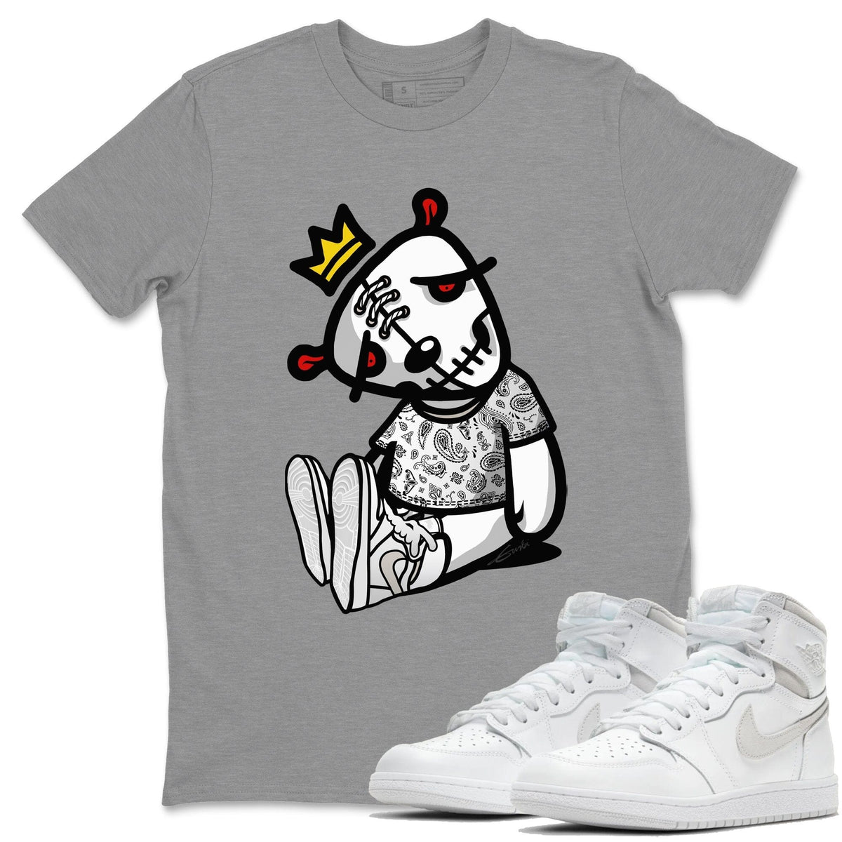 Jordan 1 Neutral Grey Shirt To Match Jordans Dead Dolls Sneaker Tees Jordan 1 Neutral Grey Drip Gear Zone Sneaker Matching Clothing Unisex Shirts