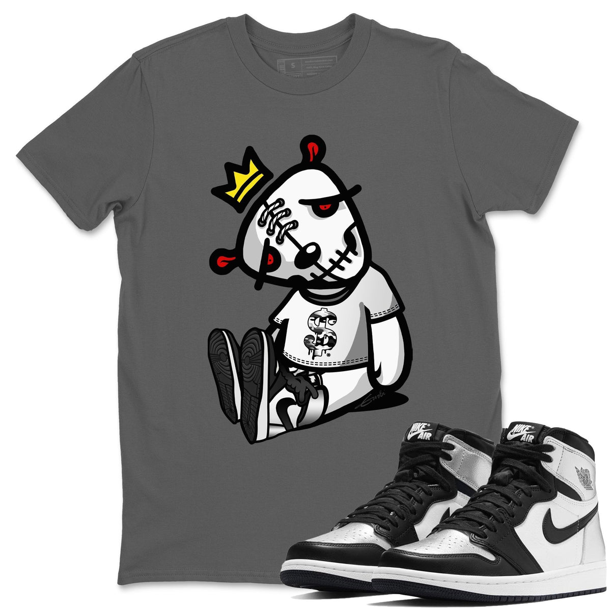 Jordan 1 Silver Toe Shirt To Match Jordans Dead Dolls Sneaker Tees Jordan 1 Silver Toe Drip Gear Zone Sneaker Matching Clothing Unisex Shirts