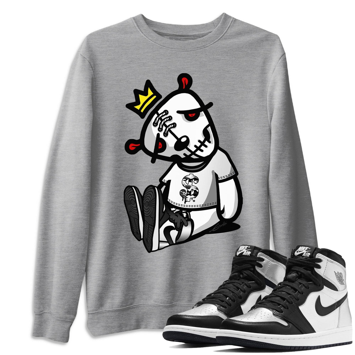 Jordan 1 Silver Toe Shirt To Match Jordans Dead Dolls Sneaker Tees Jordan 1 Silver Toe Drip Gear Zone Sneaker Matching Clothing Unisex Shirts